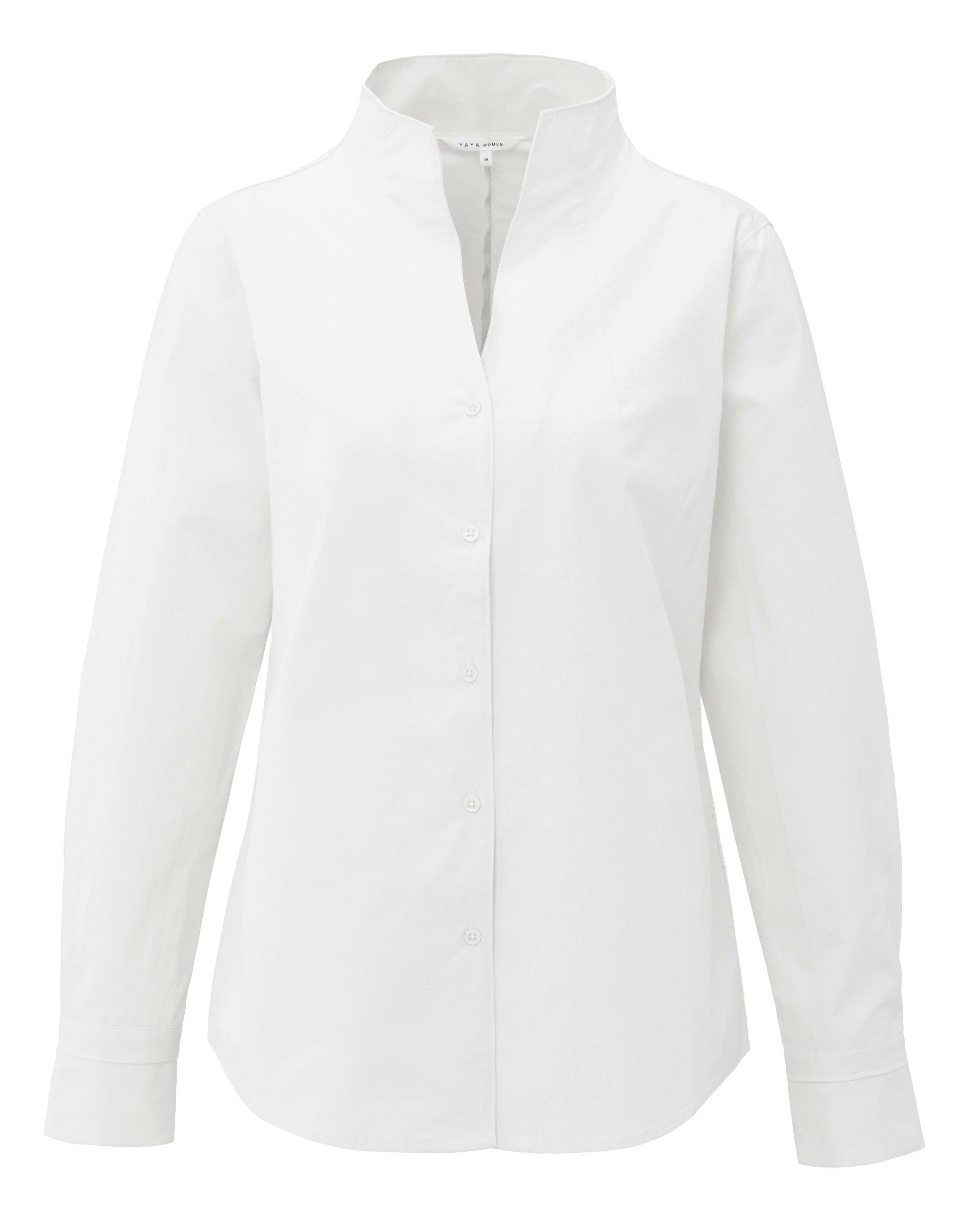 YAYA Kurzarmbluse Bluse mit V-Ausschnitt