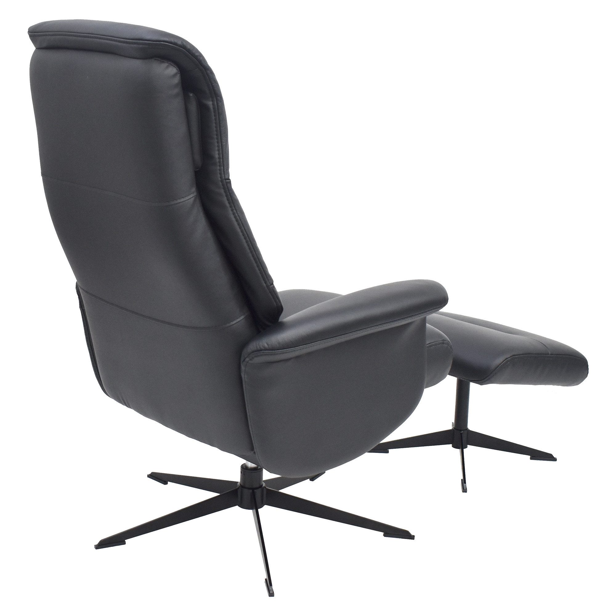 Raburg Drehsessel TV-Sessel mit Hocker & Relaxfunktion, 120 kg, Mennis (Relaxsessel mit Hocker), manuell verstellbar, 360° drehbar, verstellbares Kopfteil, Leder