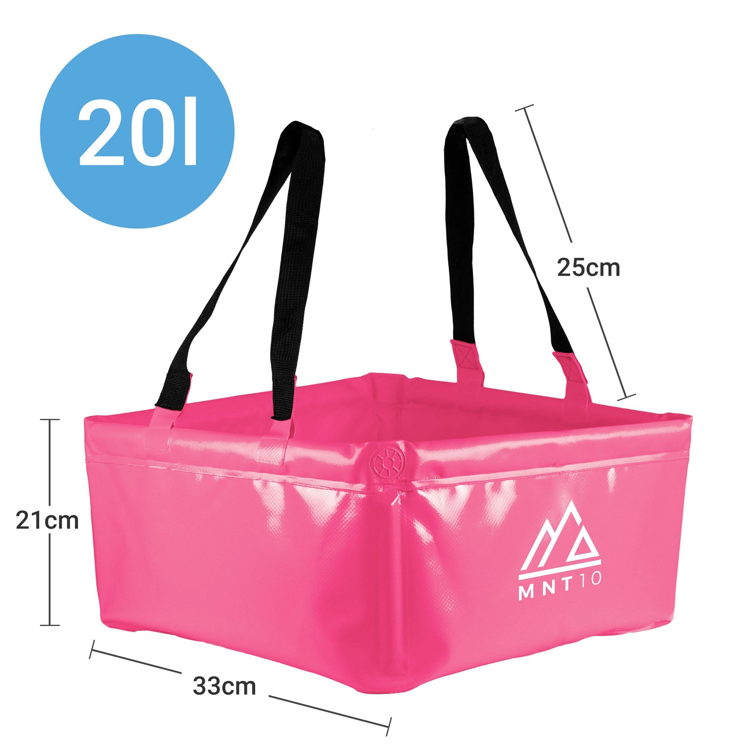 MNT10 Falteimer 15L & Outdoor Faltbare 20L Camping 20L Spülschüssel I Faltschüssel Pink I Robuste Camping-Waschschüssel, Als Waschschüssel Camping