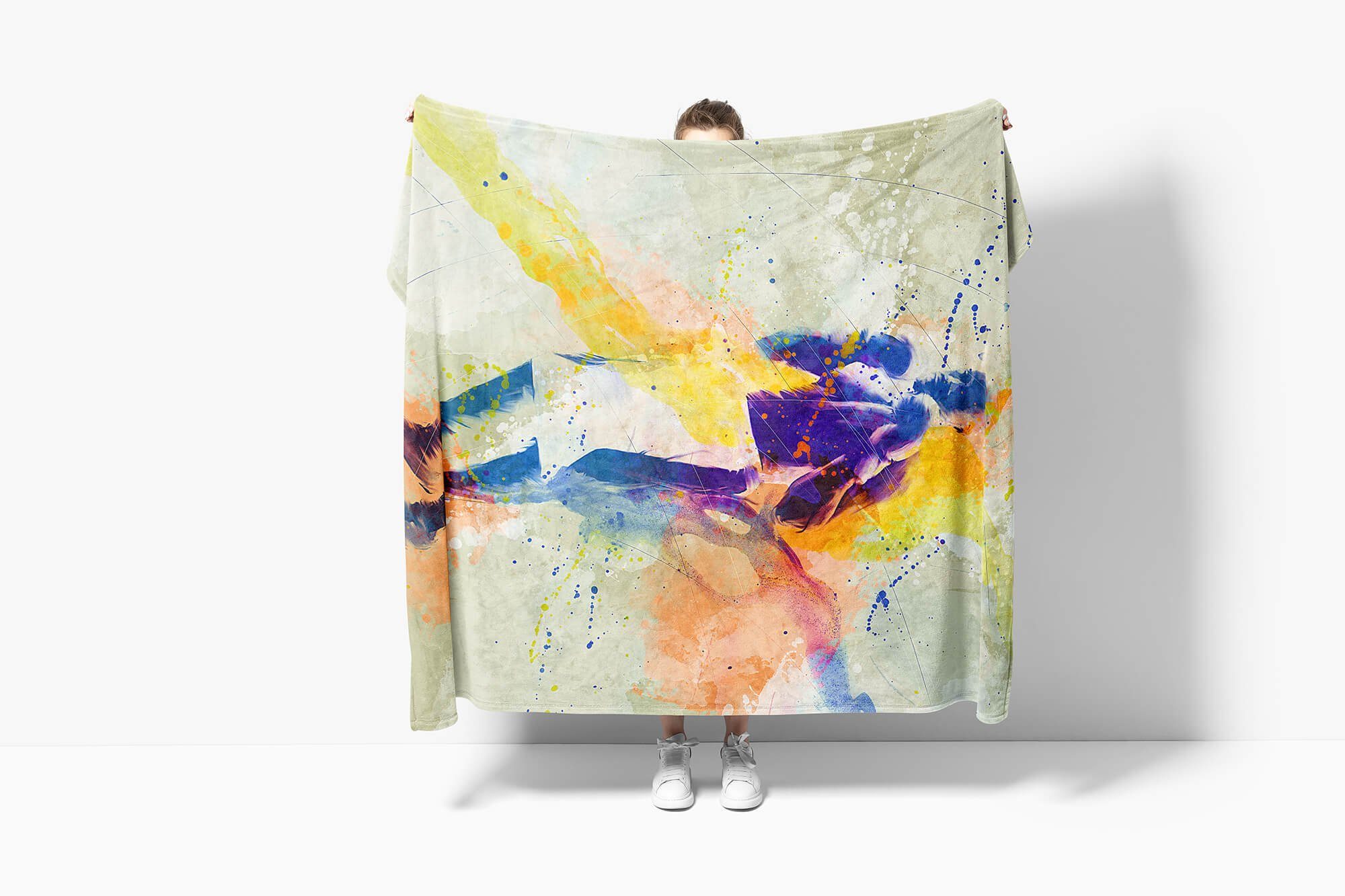 Sinus Kunstvoll Kuscheldecke Boxen Handtuch V SplashArt Sport Handtuch Strandhandtuch Art (1-St), Sporthan, Saunatuch Baumwolle-Polyester-Mix Handtücher