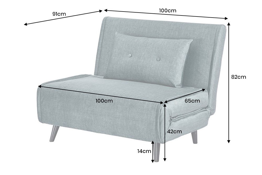 riess-ambiente Relaxsessel SMART MULTIFUNCTION 100cm petrol - Samt, Bettfunktion, mit Kissen (Einzelartikel, 1-St), ausziehbare Schlafgelegenheit - ideal für Wohn- oder Gästezimmer