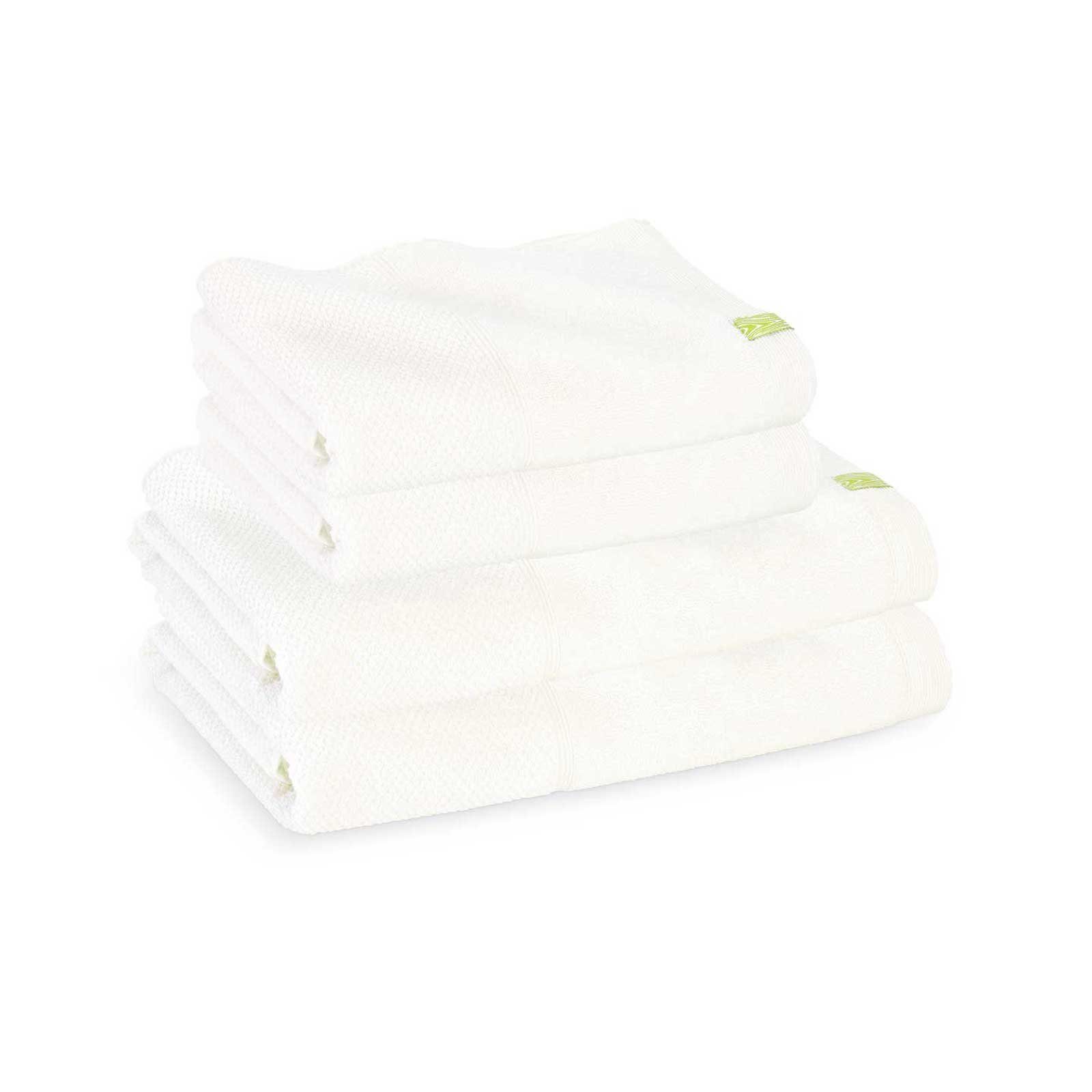 Kushel Handtücher The Daily Set, trocknet schnell, bleibt weich, umweltfreundlich, fair hergestellt Cloud White