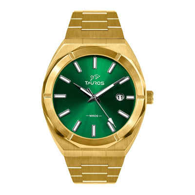 TAUROS Quarzuhr Herren Armbanduhr Herrenuhren Männeruhren Männer Uhren Luxusuhr, Designed in Deutschland inkl. Geschenkbox + Werkzeug zum verstellen