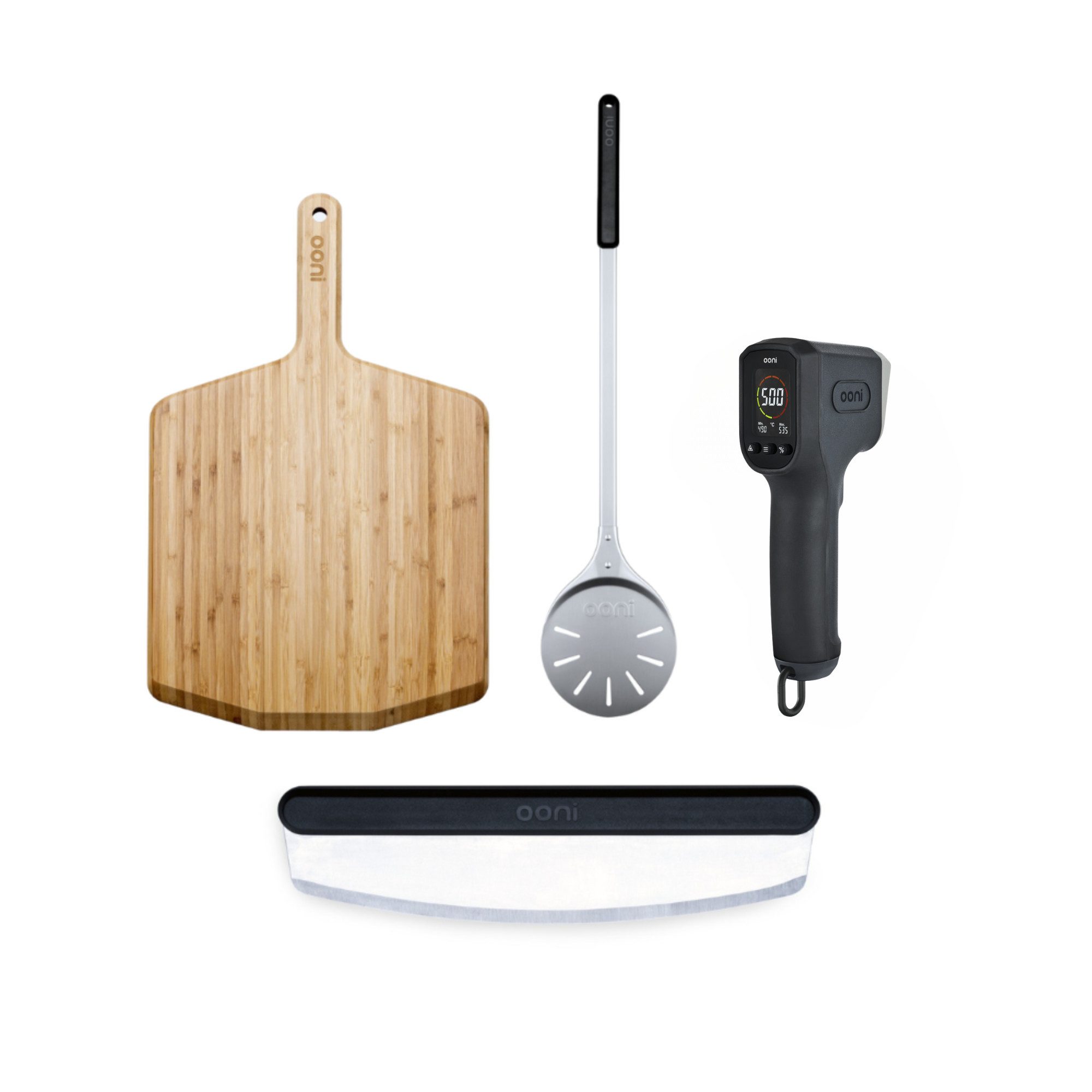 Ooni Pizzaofen Ooni Premium Zubehör Paket mit 12" Bambusbrett