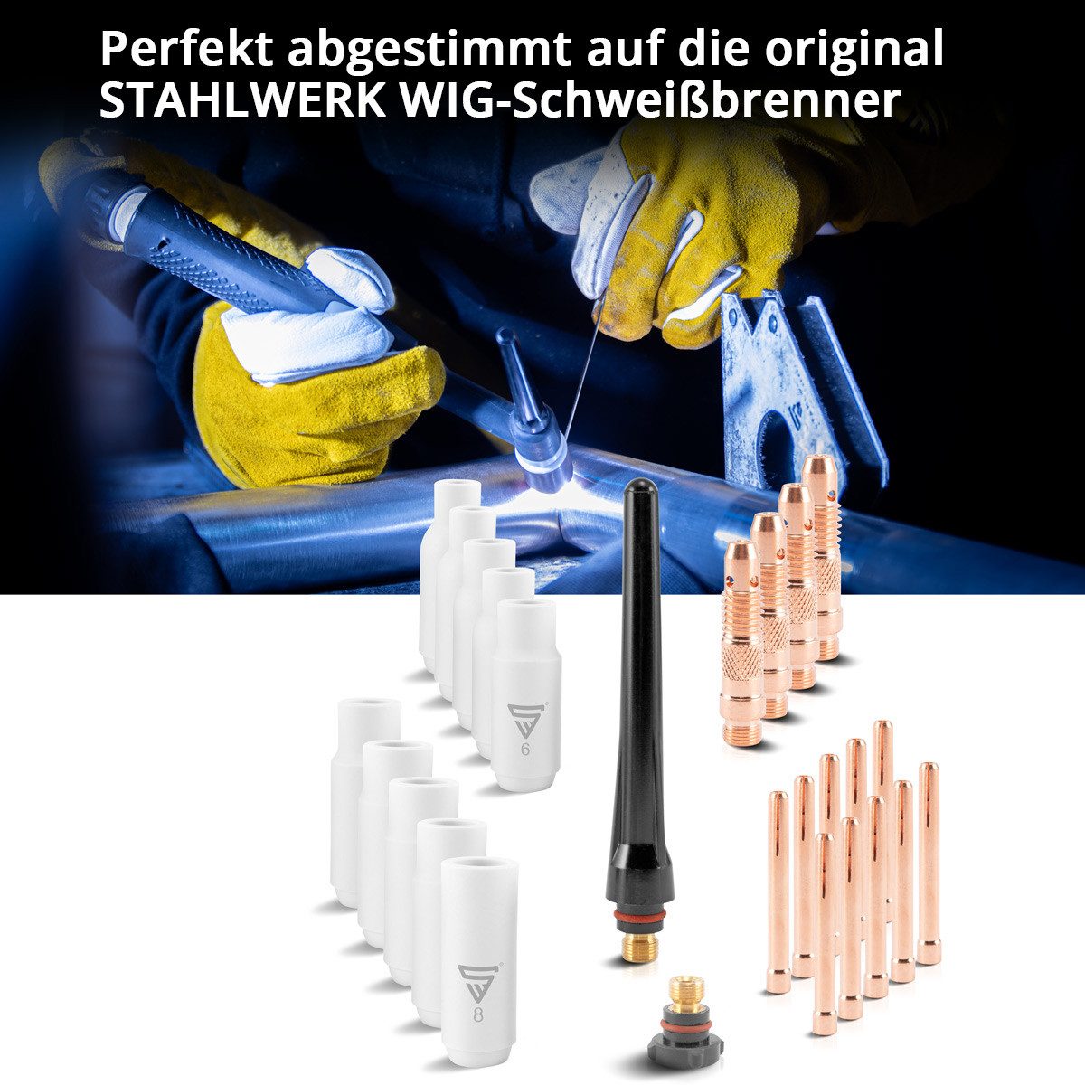 STAHLWERK Elektrowerkzeug-Set WP-26 Premium WIG Verschleißteile-Set