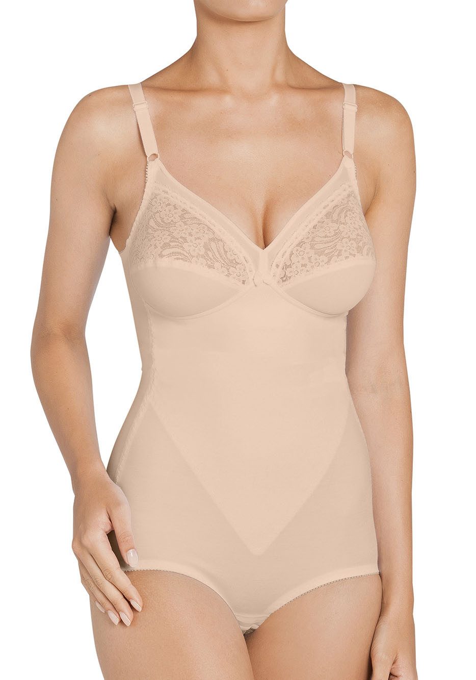Triumph Miederbody Formfit BS X florale Spitze, runder Rückenausschnitt, tiefer V-Ausschnitt