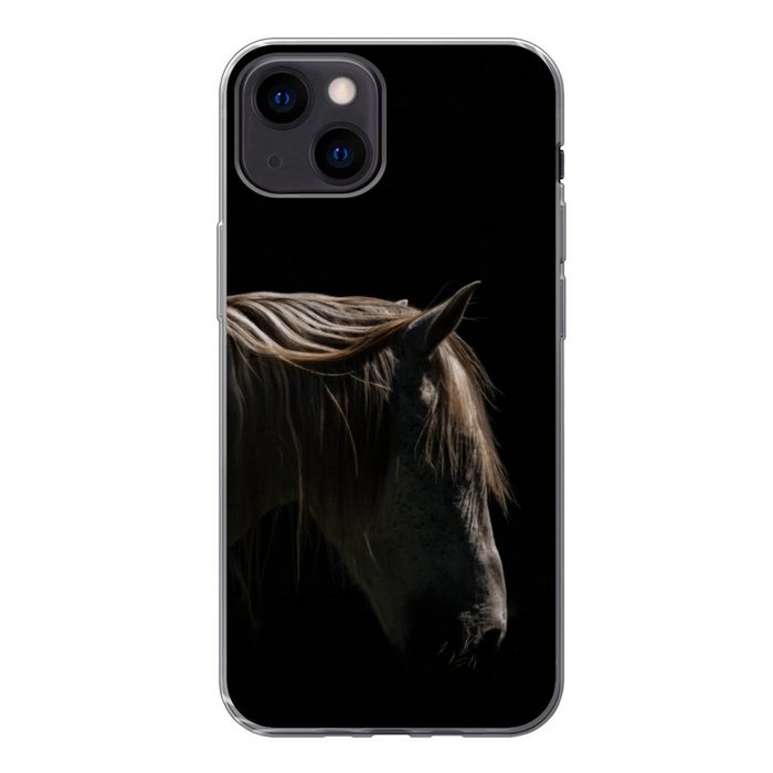 MuchoWow Handyhülle Pferd - Tiere - Weiß Handyhülle Apple iPhone 13 Mini Smartphone-Bumper Print Handy