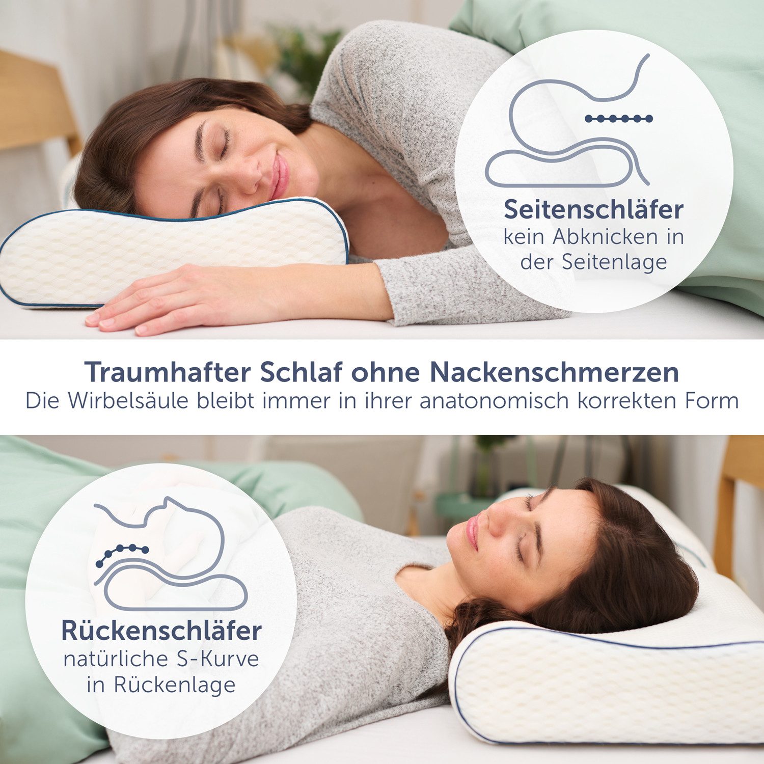 Blumtal Nackenstützkissen Orthopädisch aus Memory Foam, Ohne Plattliegen fü günstig online kaufen