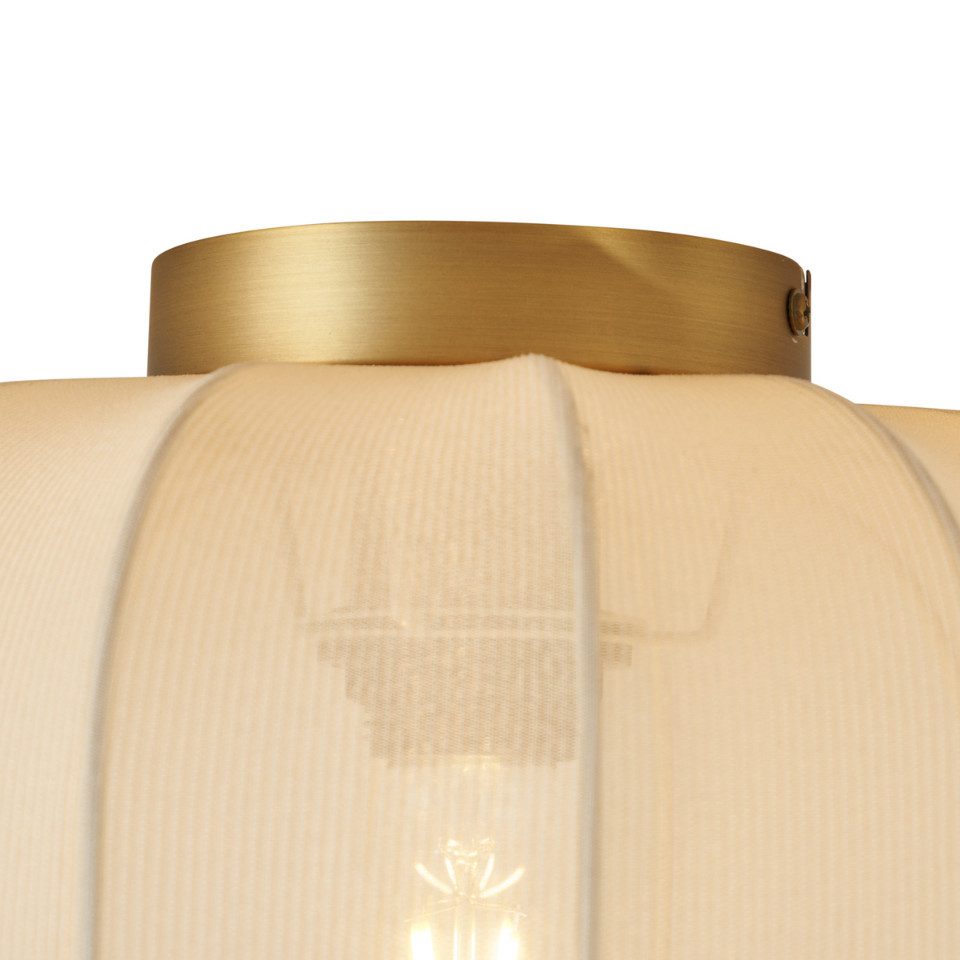 Qazqa Deckenleuchte Pluni, ohne Leuchtmittel, Extra-Warmweiß, QAZQA Deckenleuchte, e27, Beige, Textil, Japandi