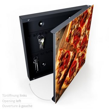 Primedeco Schlüsselkasten Magnetpinnwand mit Glasfront Pizza scharf (1 St)