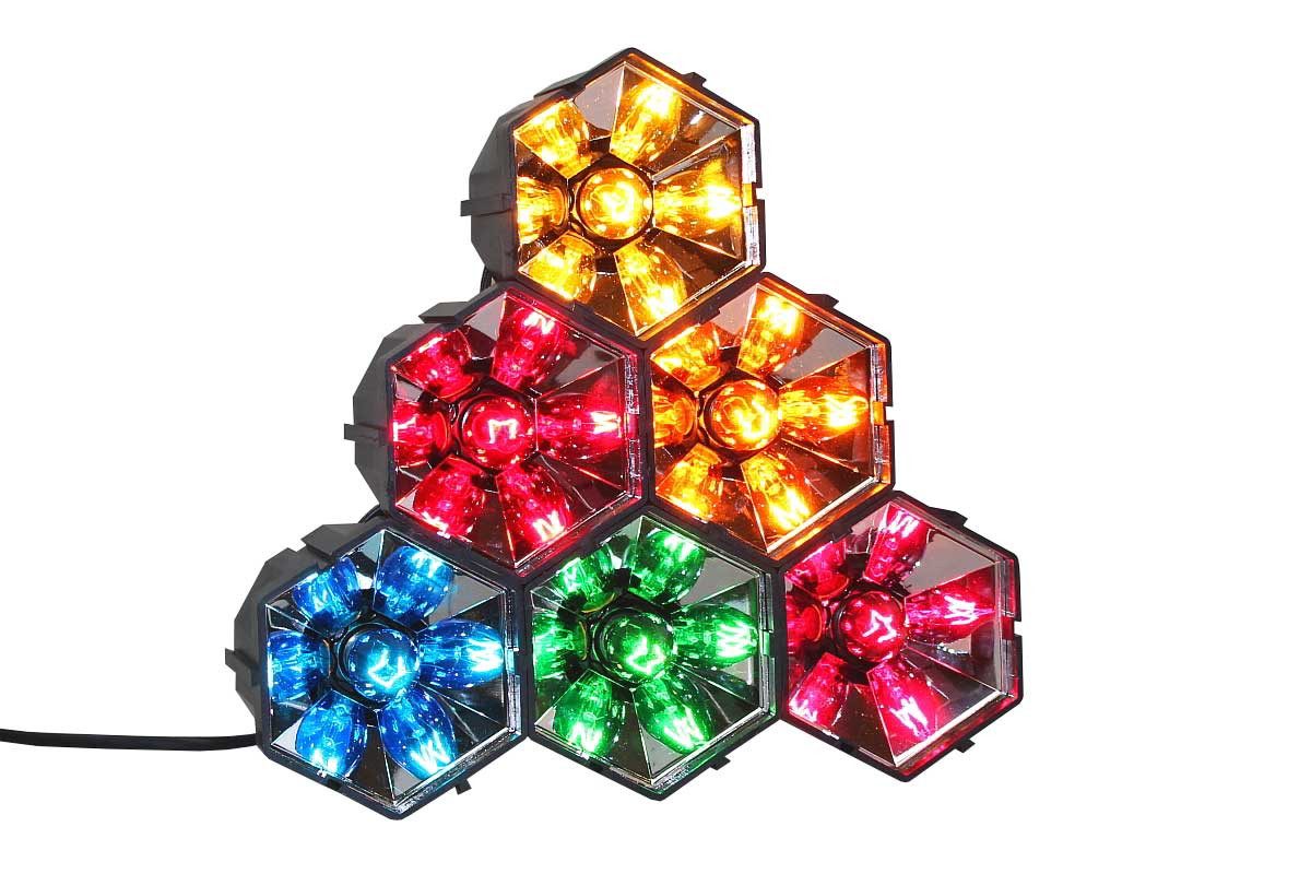 Weit & Breit Handelsgesellschaft mbH Discolicht Disco Licht 6 Lampen Automatischer Farbwechsel sternförmige Effekte, Automatischer Farbwechsel