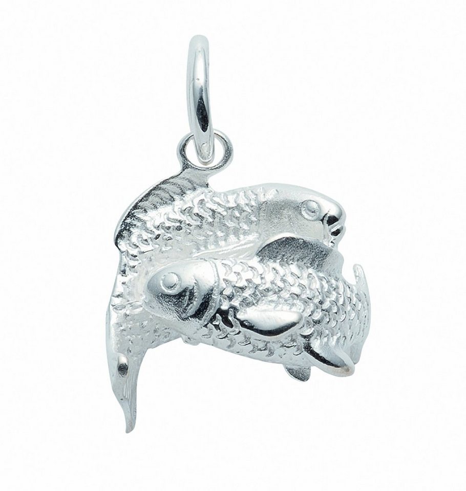 Adelia´s Kette mit Anhänger 925 Silber Sternzeichen Anhänger Fisch,  Schmuckset - Set mit Halskette, Maße des Anhängers - Breite 22,2 mm - Höhe  17 mm