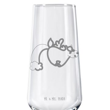 Mr. & Mrs. Panda Sektglas Einhorn Pegasus - Transparent - Geschenk, Sektglas, Unicorn, Sektglas, Premium Glas, Stilvolle Gravur
