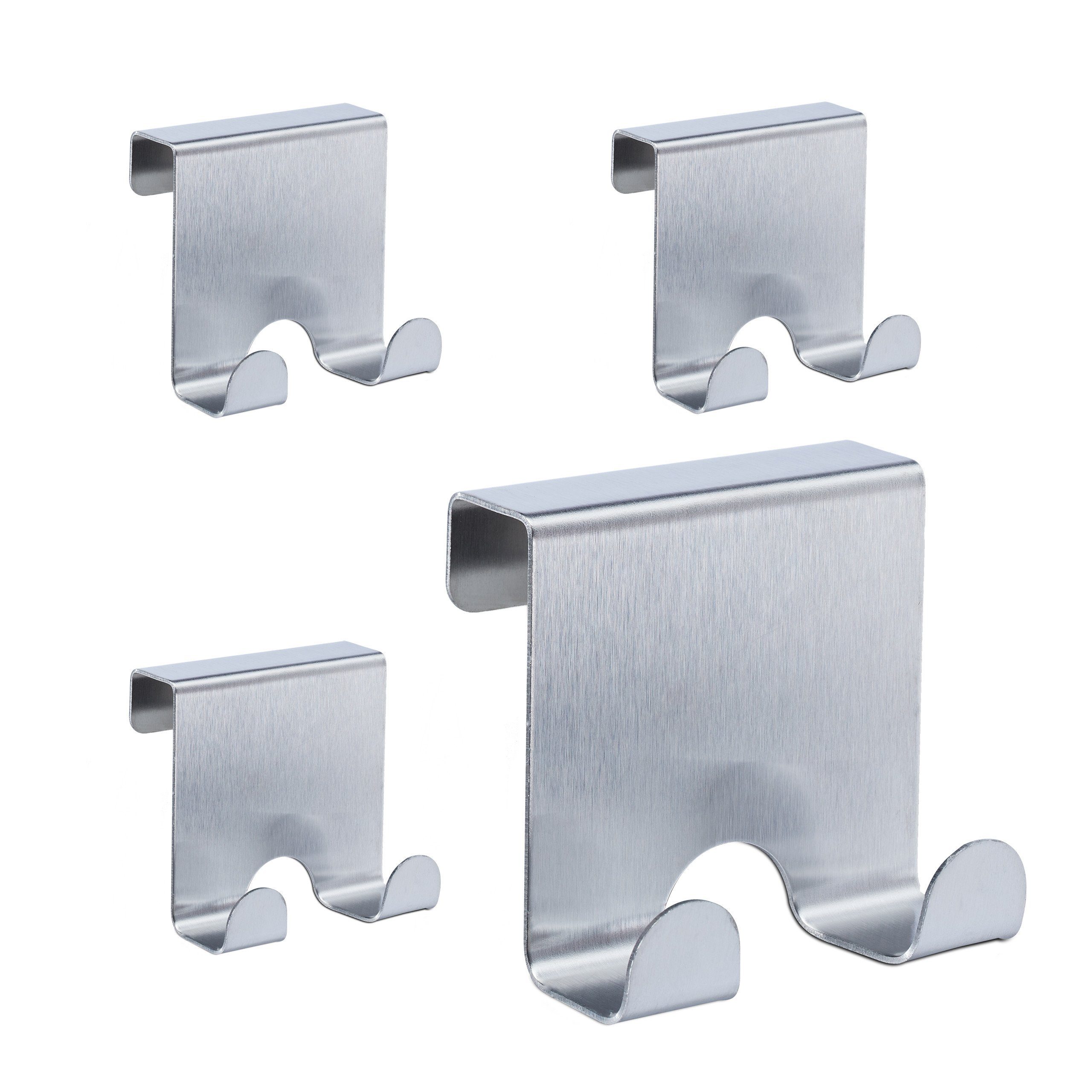 relaxdays Türhaken Edelstahl 4er Set günstig online kaufen