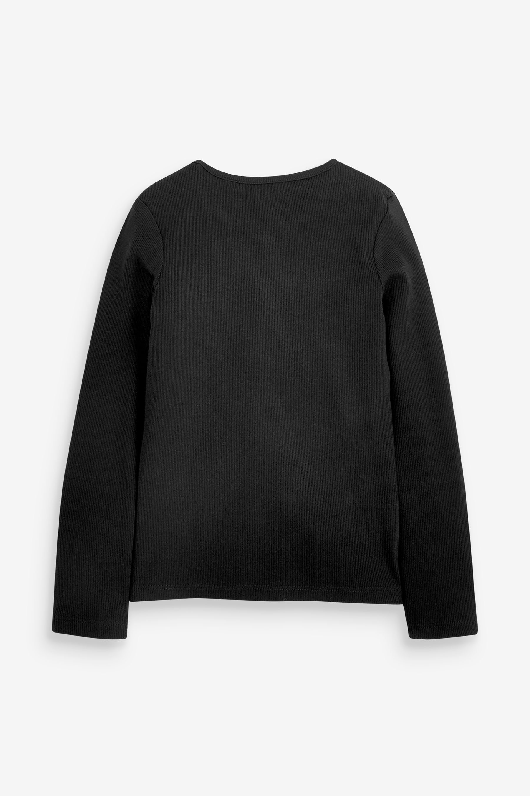 Geripptes Black Langarmshirt Next (1-tlg) Langarmshirt