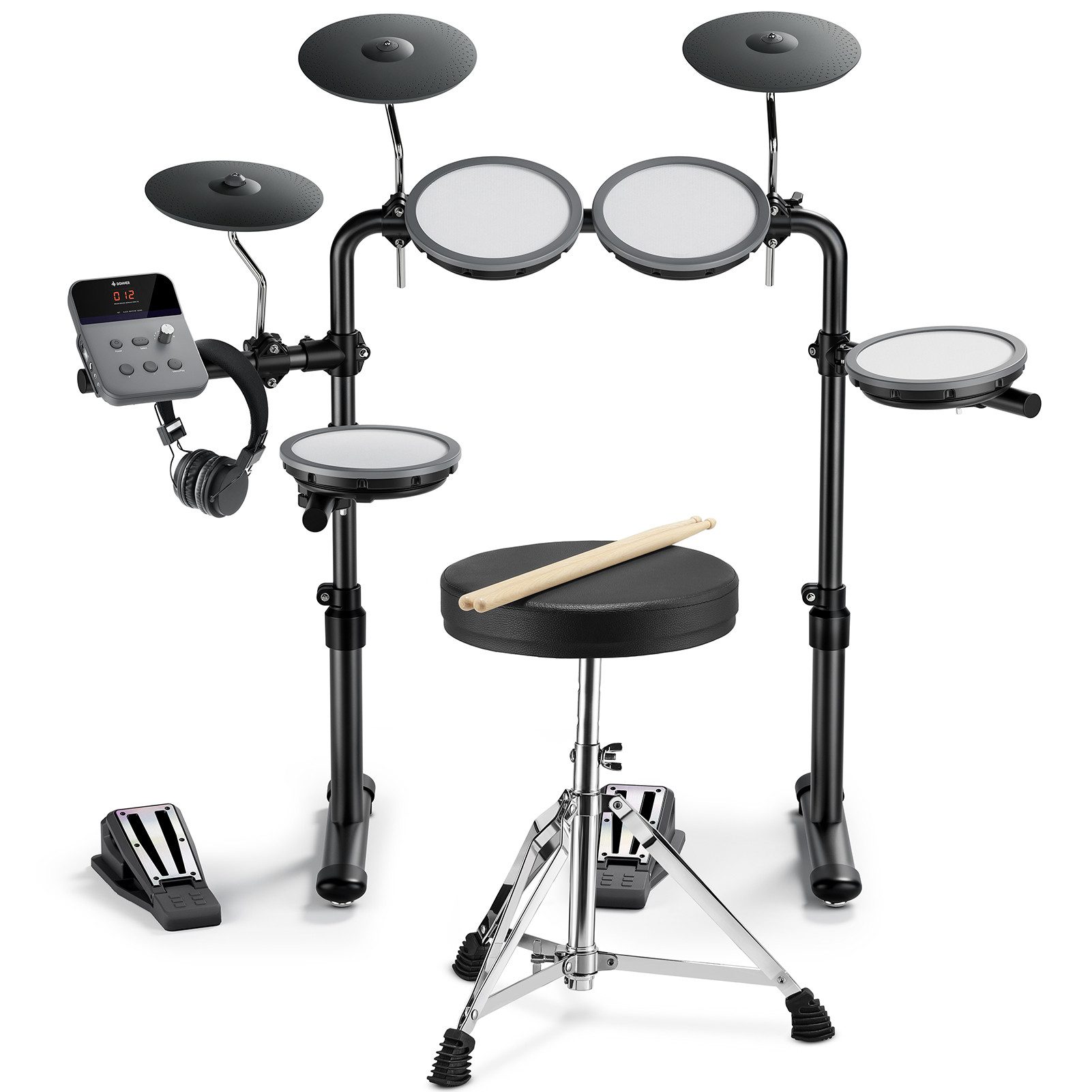 E-Drum Kinder Elektronisches Schlagzeug Set Leises Mesh Pads DED-70