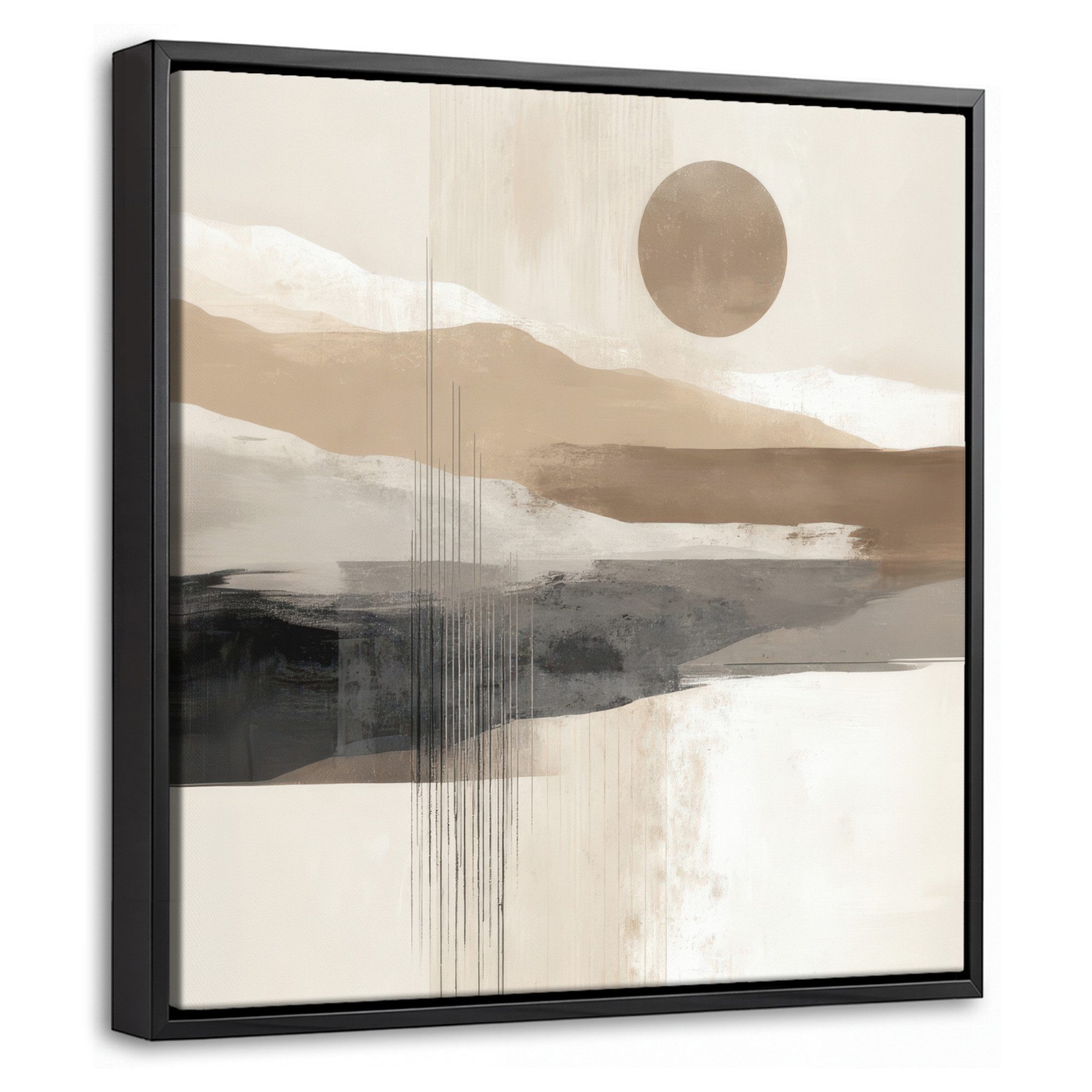 OneMillionCanvasses® Leinwandbild mit Rahmen - Minimalistisch - Landschaft - Dimension, Fotodruck (1 St), Leinwand Bilder Klein, Wand Dekoration Aesthetic 20x20cm