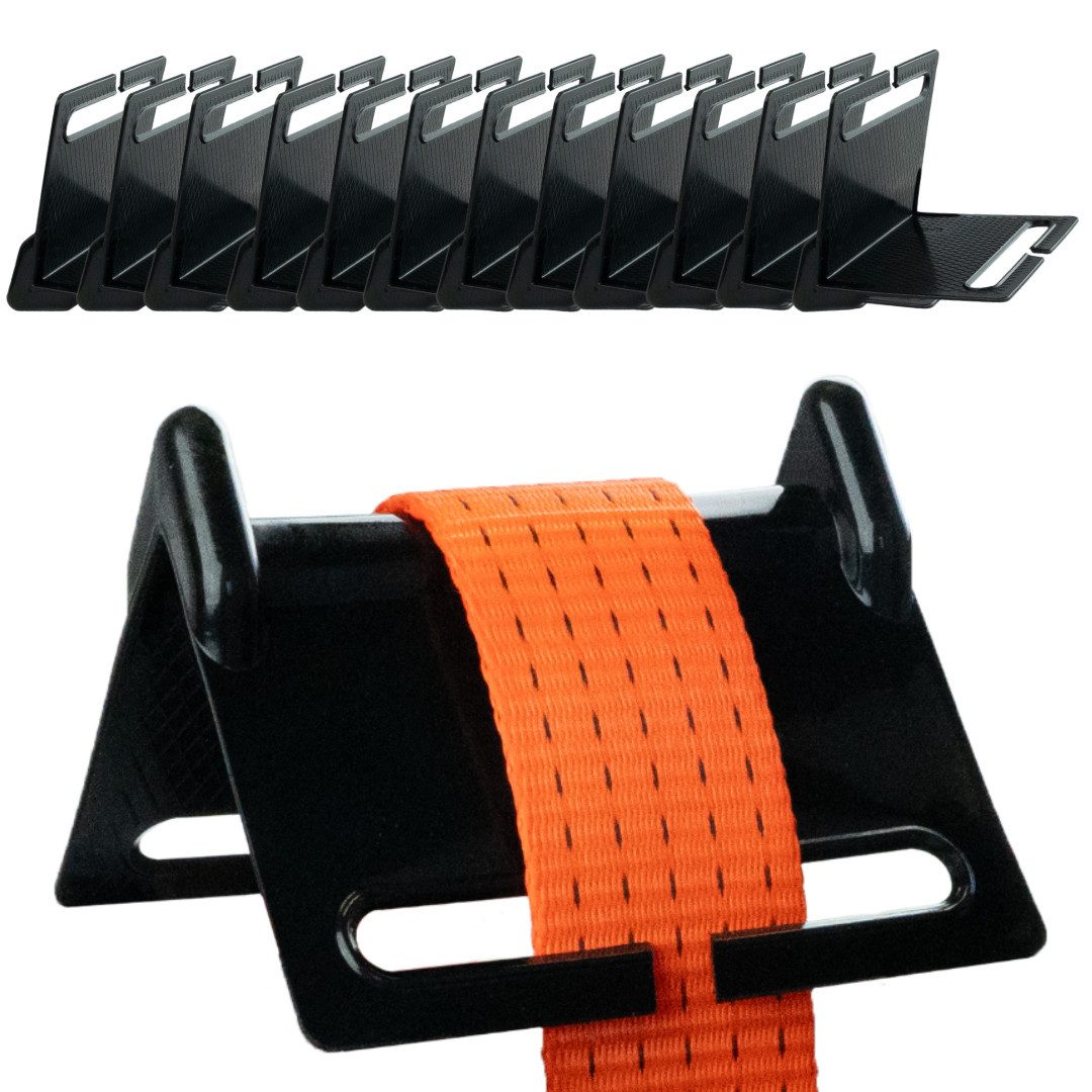 Zurrgurt MCS Kantenschoner 12er Set für Gurte von 2,5-10cm Breite, schwarz
