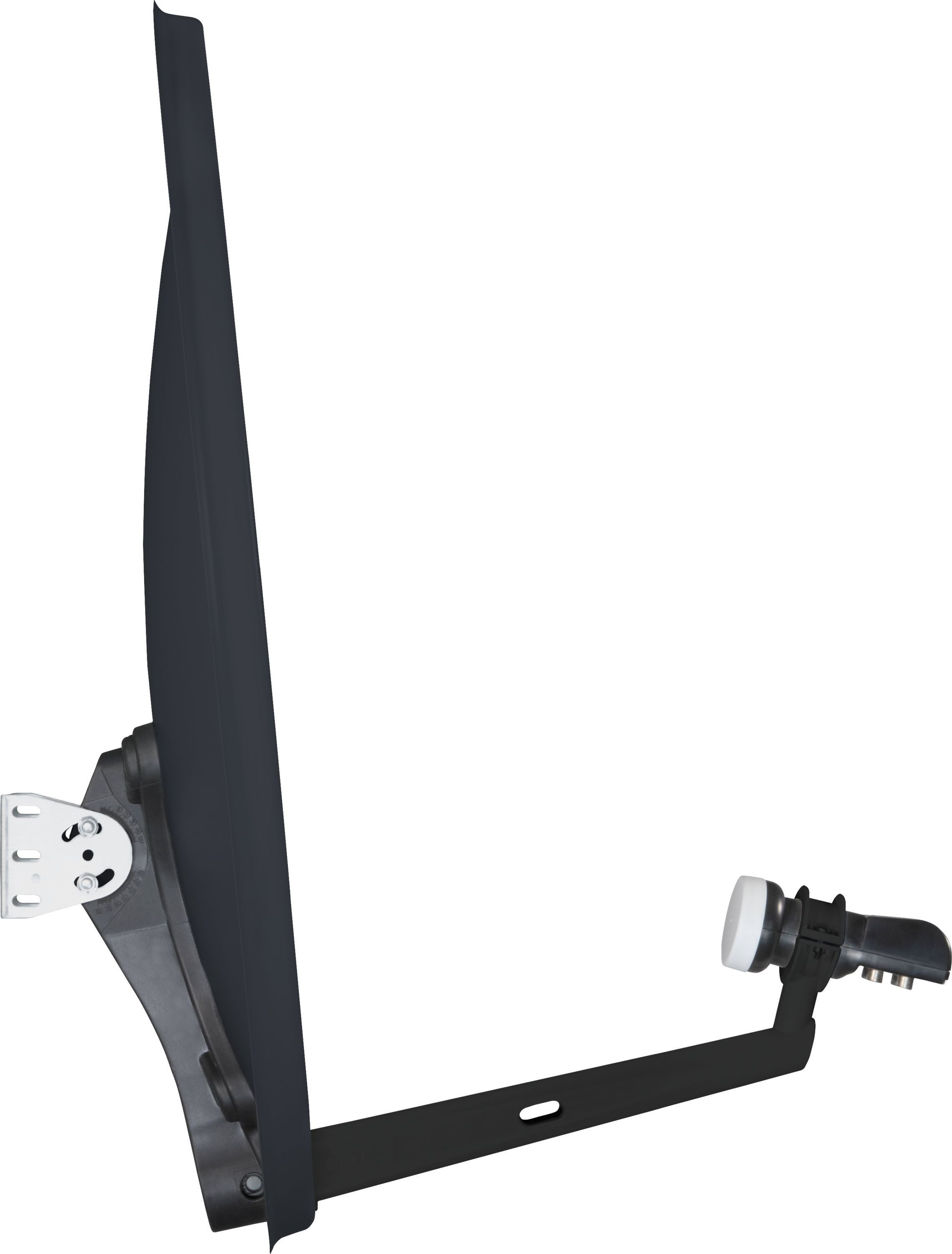 TechniSat TECHNITENNE 70 mit Quattro-Switch-LNB Sat-Spiegel (70 cm, Stahl, Quattro-Switch-LNB für 4 Teilnehmer, Ultra-HD, inkl. Masthalterung)
