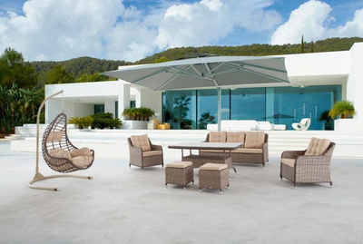 JVmoebel Terrasse Moderne Gartenmöbel Tisch Sessel Hocker Veranda Sofa Garnitur, Made in Europe