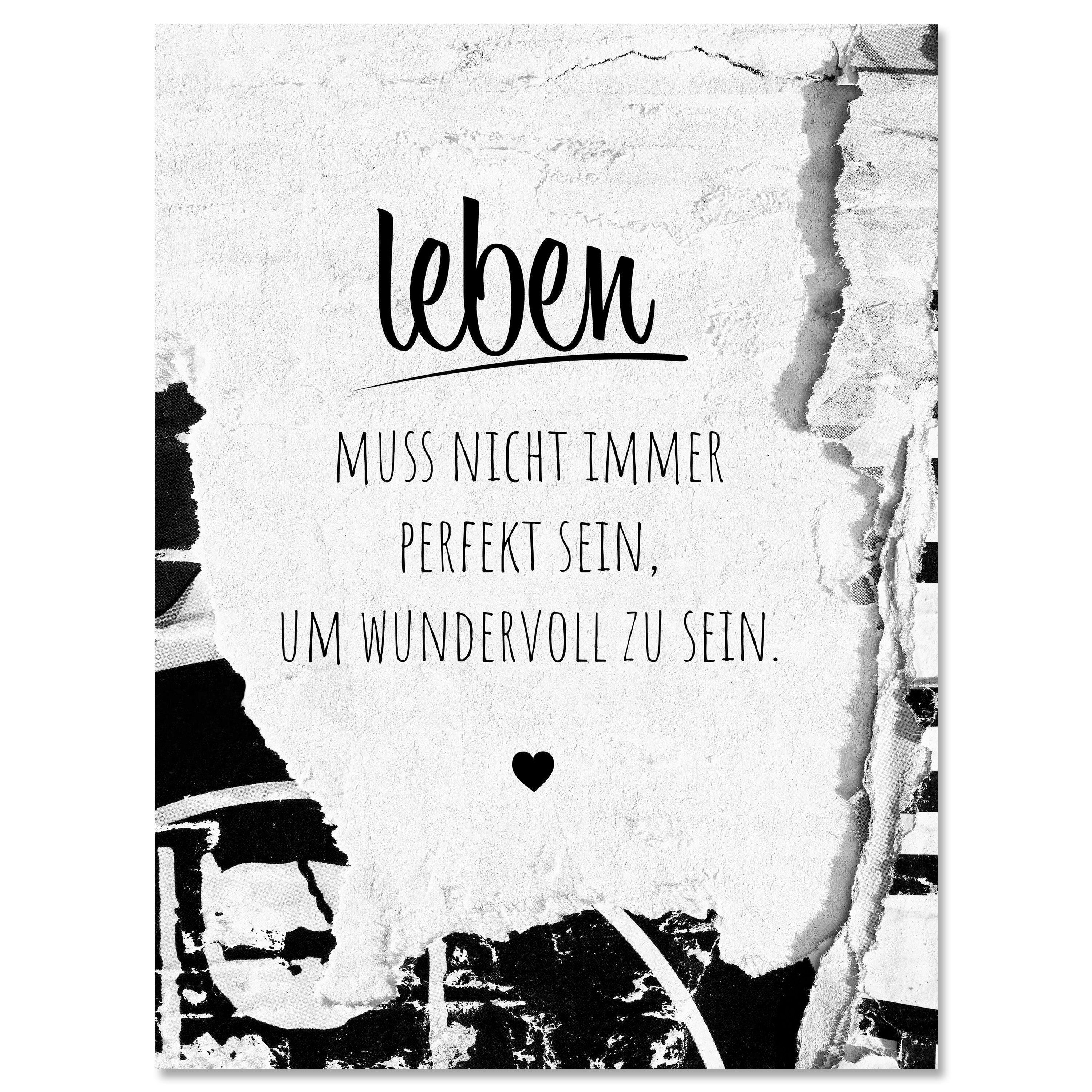 wandmotiv24 Leinwandbild Spruch, Leben, Sprüche (1 St), Wandbild