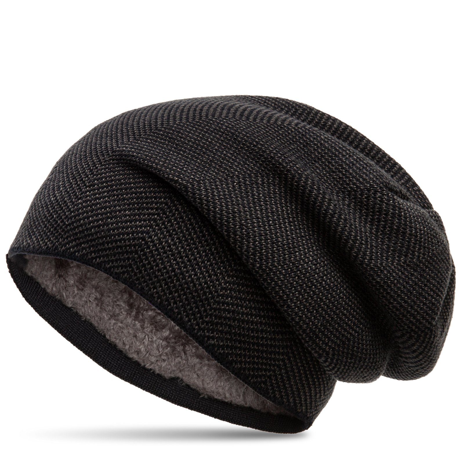 Caspar Beanie MU201 warme Feinstrick Beanie Mütze mit Fleece gefüttert