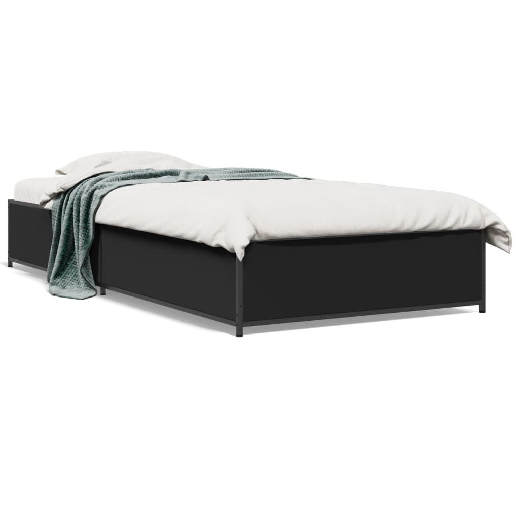 vidaXL Bett Bettgestell Schwarz 90x190 cm günstig online kaufen