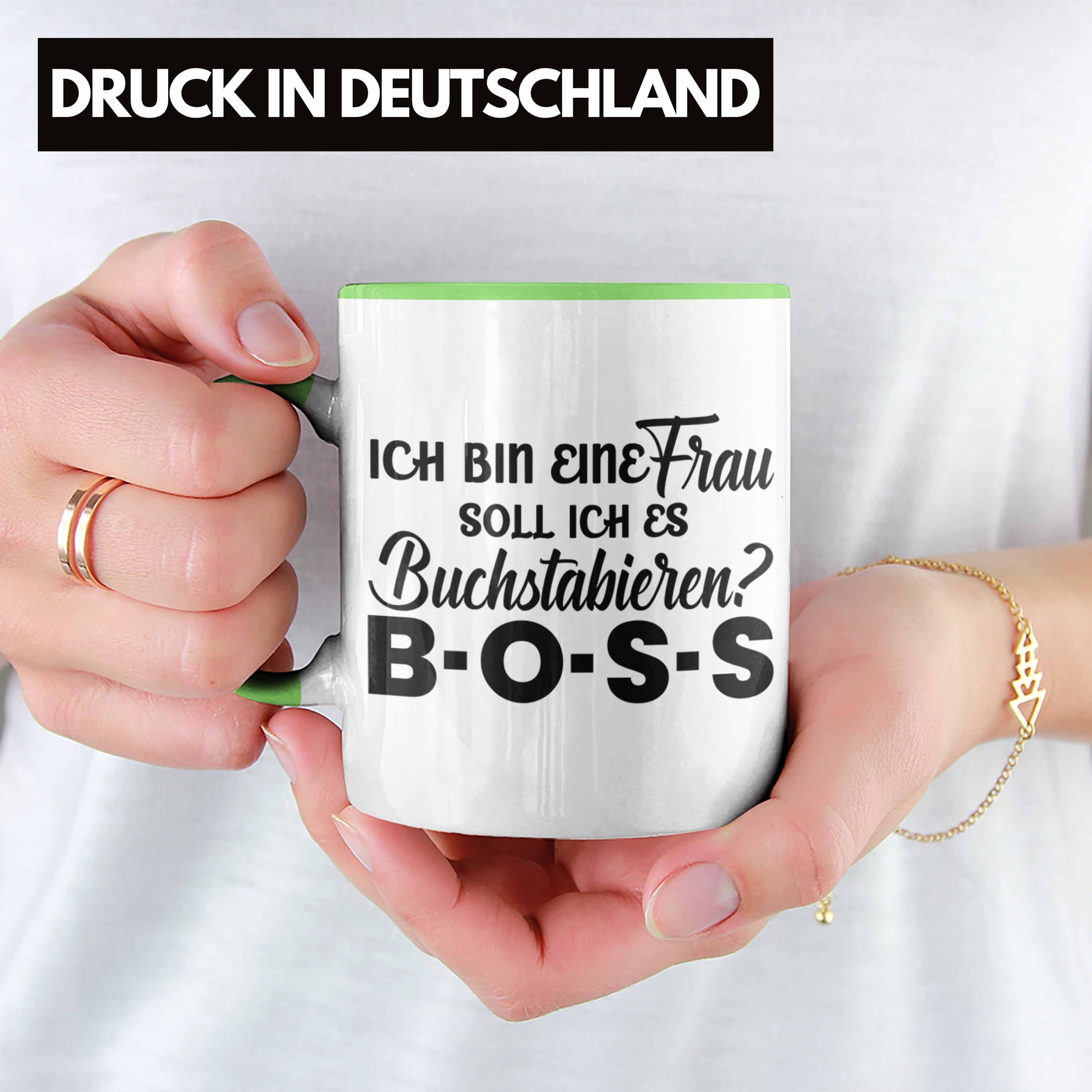 Tasse Spruch Starke Grün für - Trendation Frauentag Boss Geschenk mit Frau Trendation Frauen Frauen Tasse Tasse