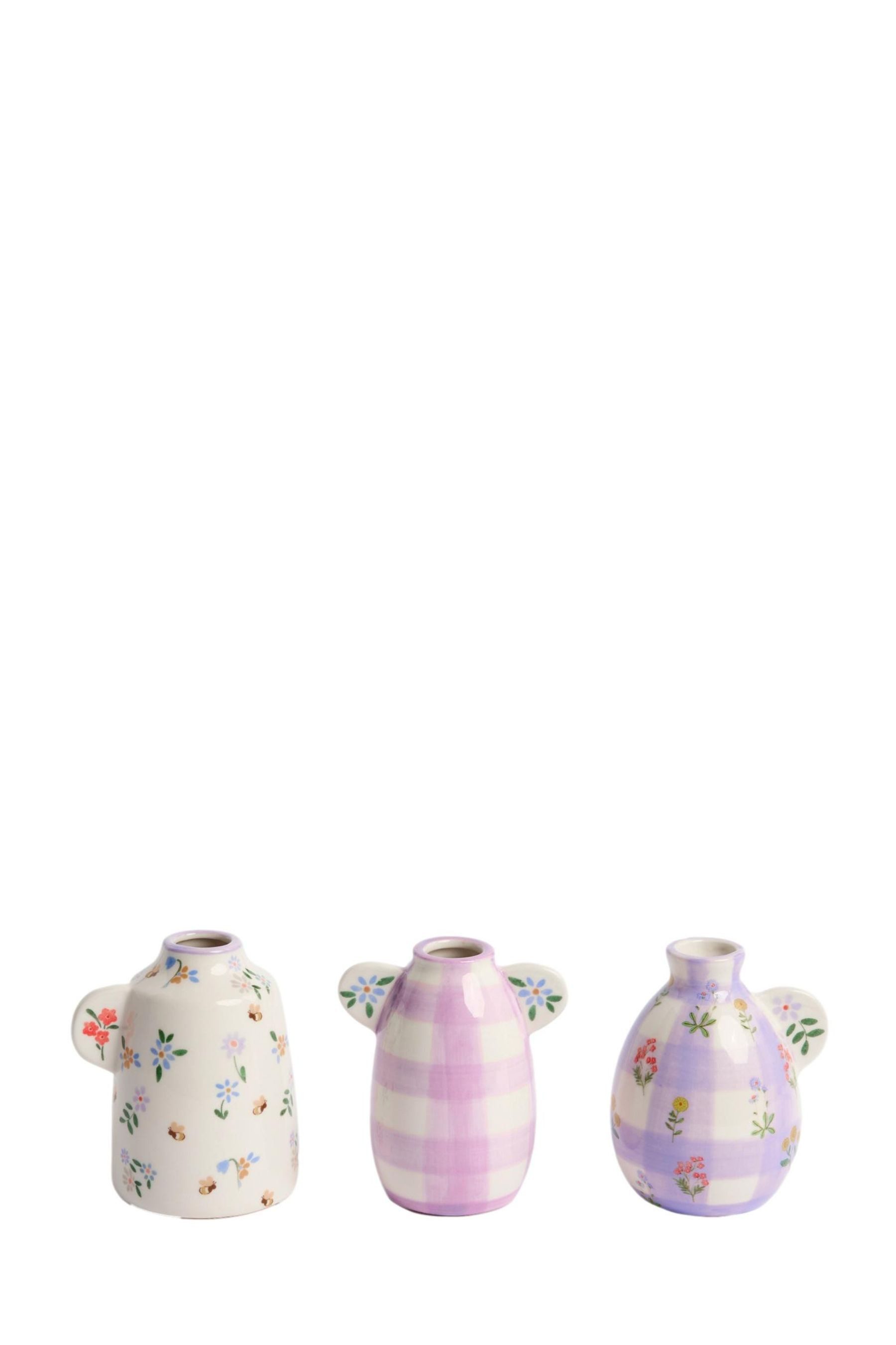 Dekovase Set aus 3 Blumen-Keramikvasen