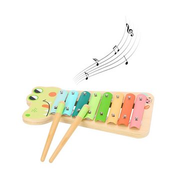 Tooky Toy Spielzeug-Musikinstrument Musikspielzeug Xylophon, TF570 Holz zwei Klangstäbe acht Töne