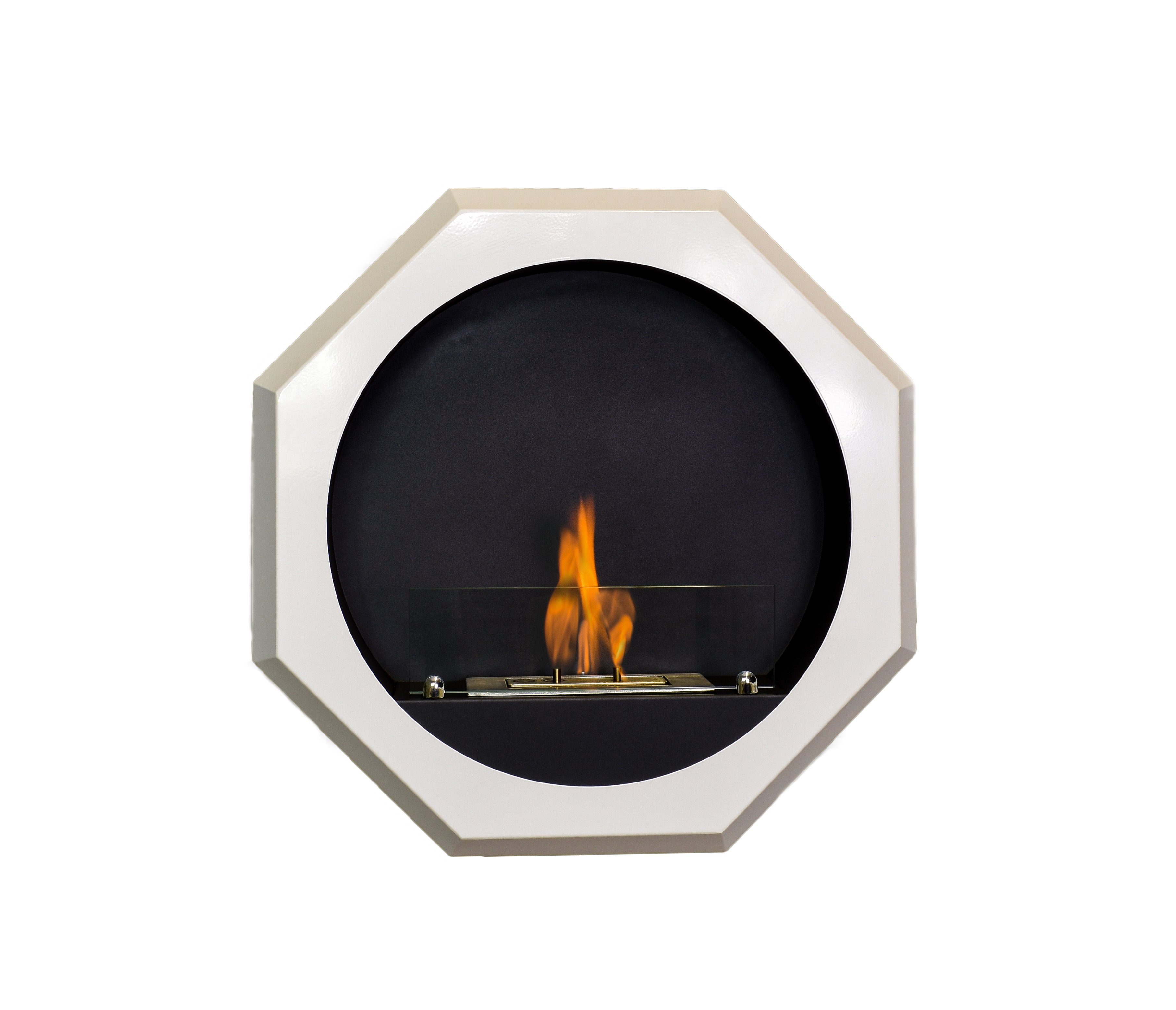 und Sicherheitsbrenner GLOW FIRE Wall Bio-Ethanol Heizleistung oval, mit Echtfeuer-Dekokamin