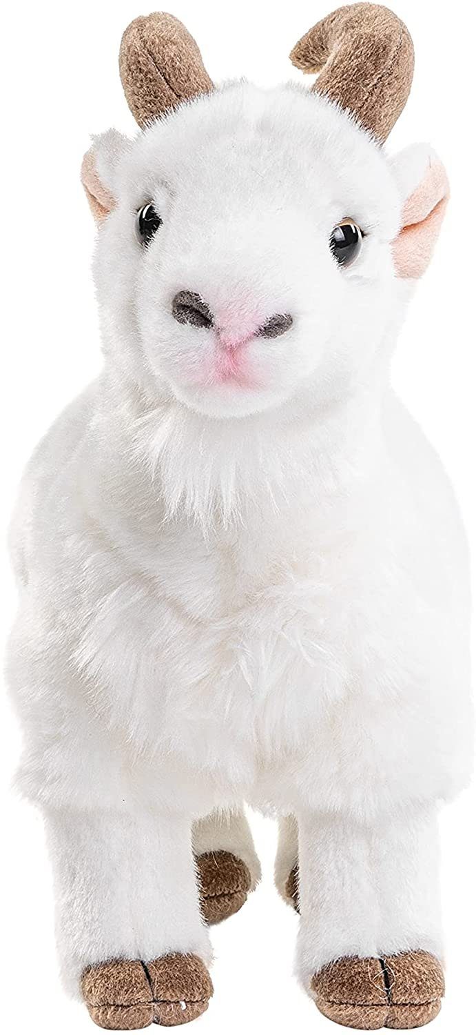 Uni-Toys Kuscheltier Bergziege - Weiß o. Schwarz - 29 cm (Länge) - Plüsch-Ziege, Plüschtier, zu 100 % recyceltes Füllmaterial