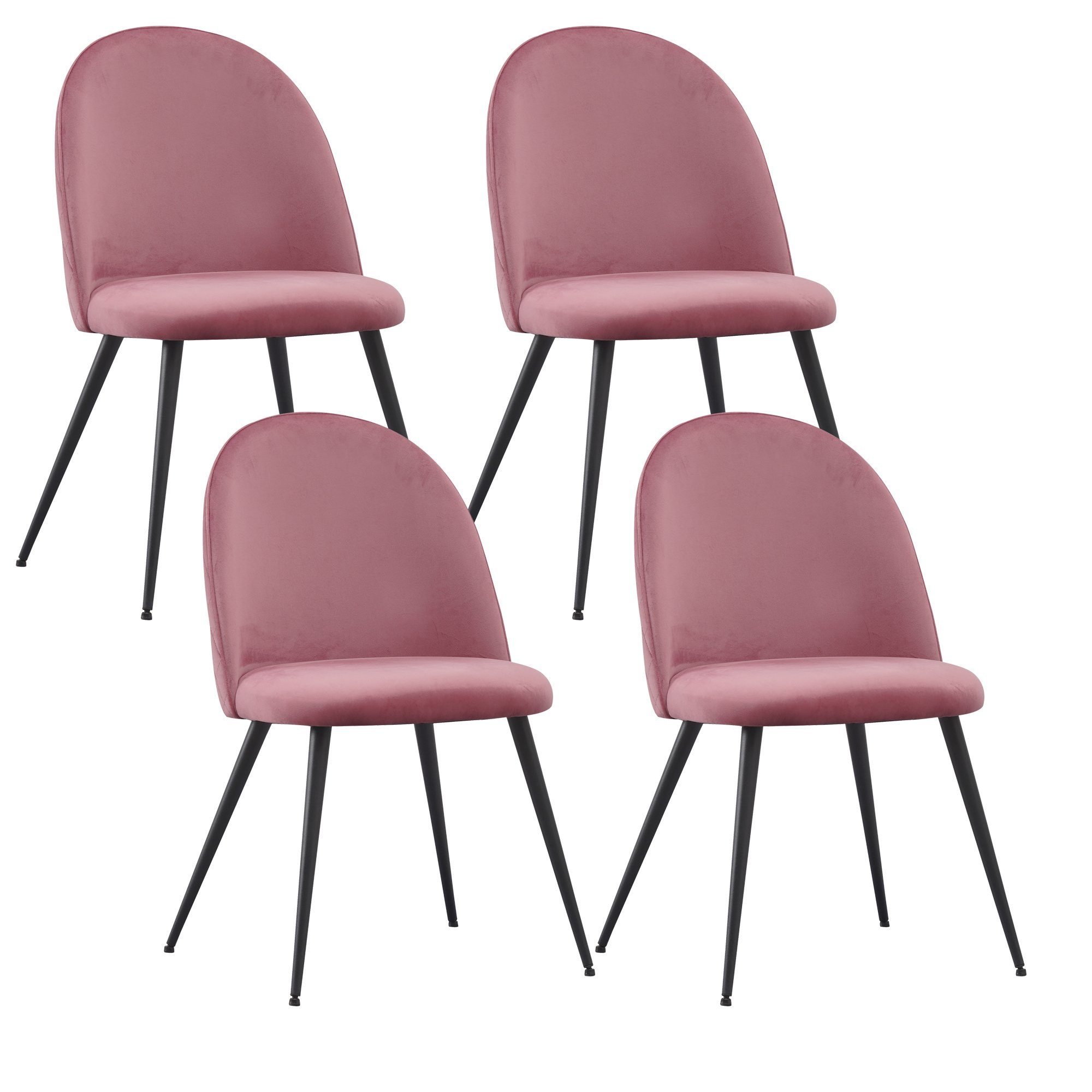 Albatros International Esszimmerstuhl Esszimmerstühle mit Samt-Bezug 4er  Set CAPO, Rosa - Stilvolles Vintage Design, Eleganter Polsterstuhl am  Esstisch - Küchenstuhl oder Stuhl Esszimmer mit hoher Belastbarkeit