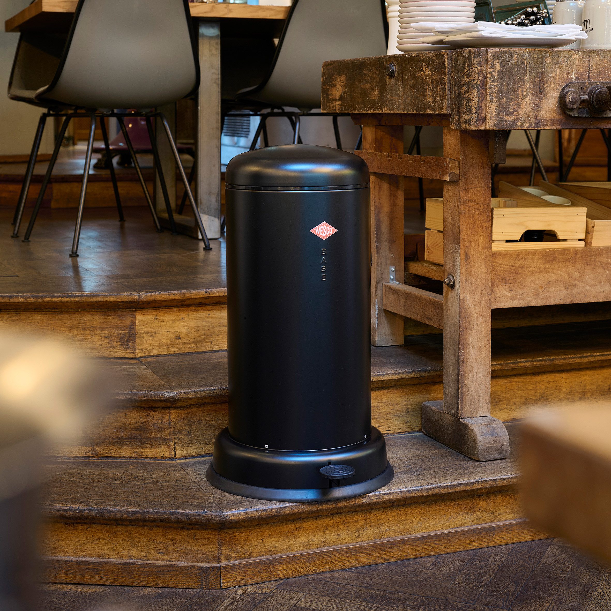 WESCO Mülleimer Baseboy, Abfallsammler mit Dämpfer + Dämpferhalterung 20 Liter