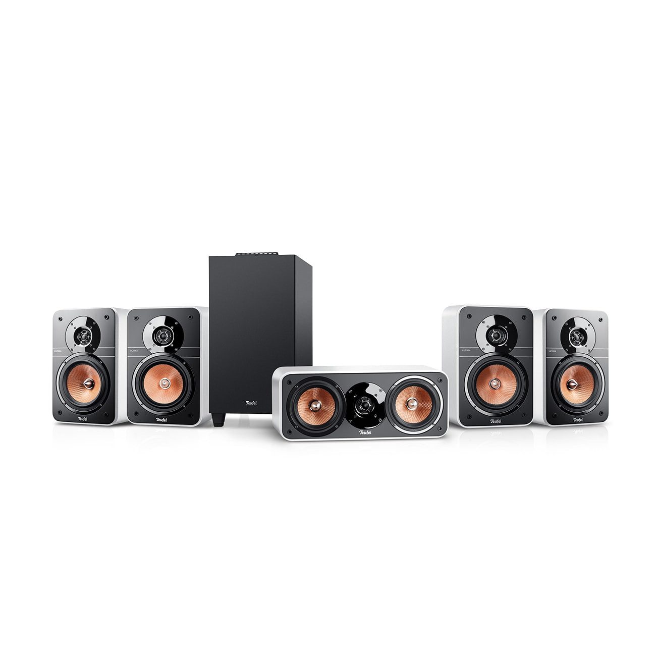 Teufel ULTIMA 20 CONCEPT Surround "5.1-Set" Lautsprechersystem (Bluetooth, HDMI, 120 W, Integrierter AV-Receiver mit Bluetooth 5.0 Qualcomm® aptX™, sowie HDMI)