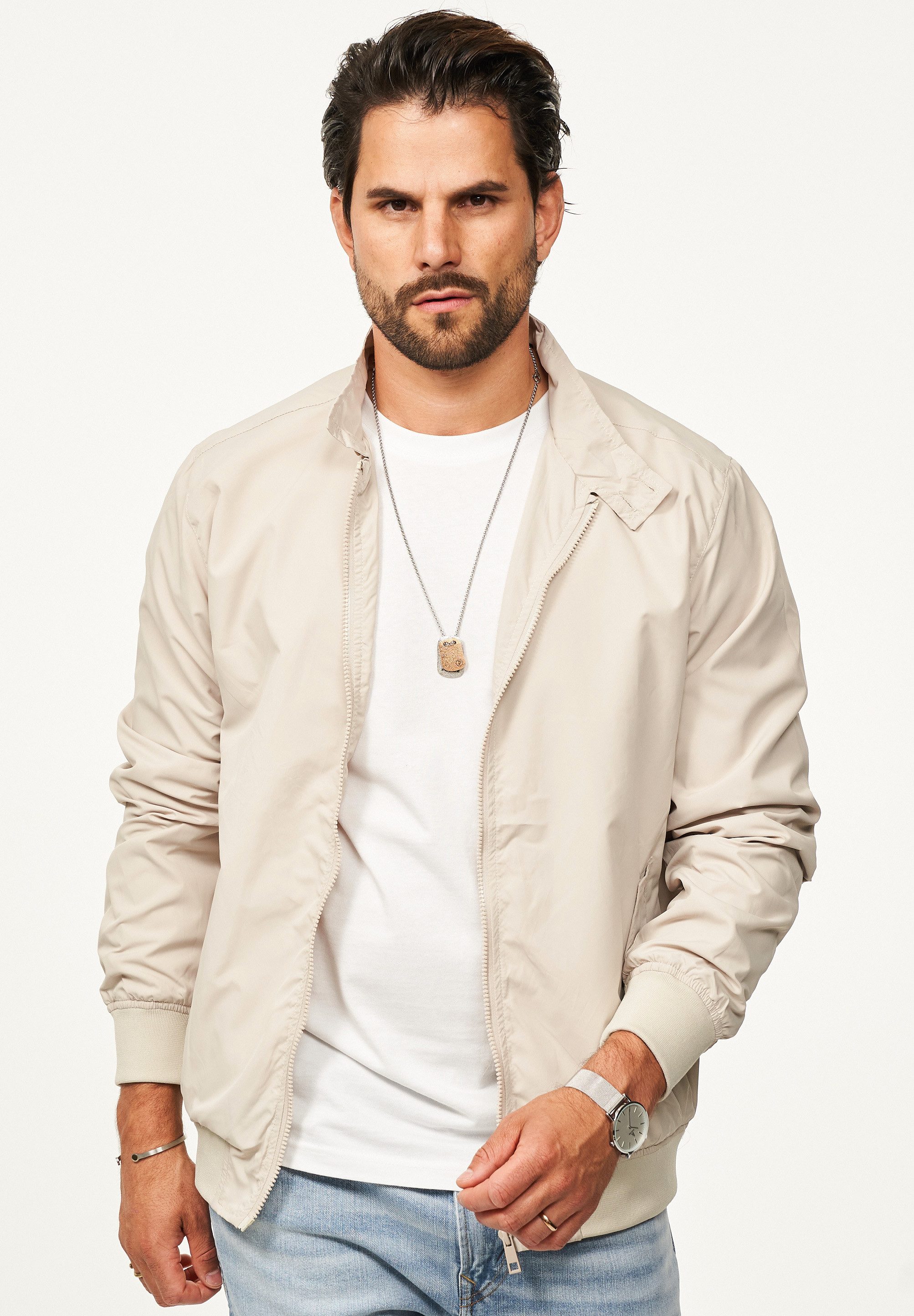 SOULSTAR Blouson mit hochschließbaren Kragen leichte Harington-Sommerjacke Herren Blousonjacke leichte Bomberjacke Übergangsjacke