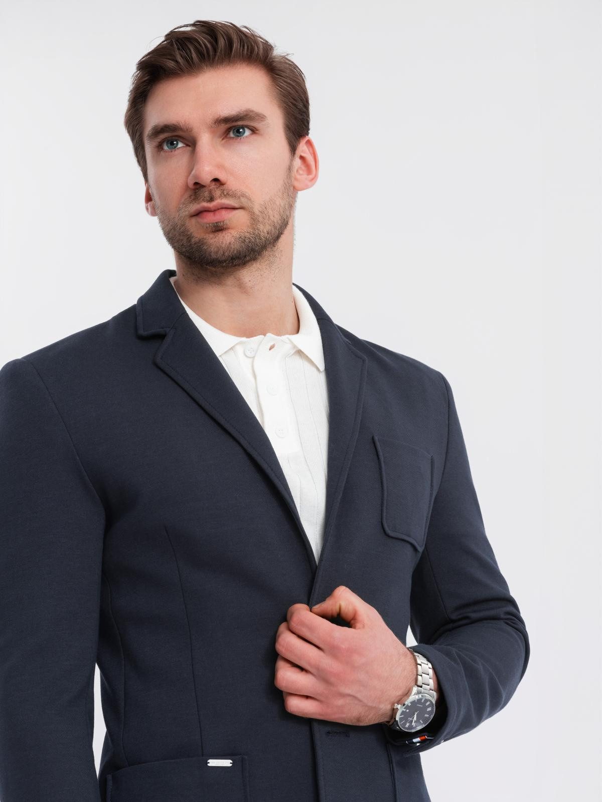 OMBRE Sakko SLIM-Sakko für Herren aus Strick mit subtiler Struktur günstig online kaufen