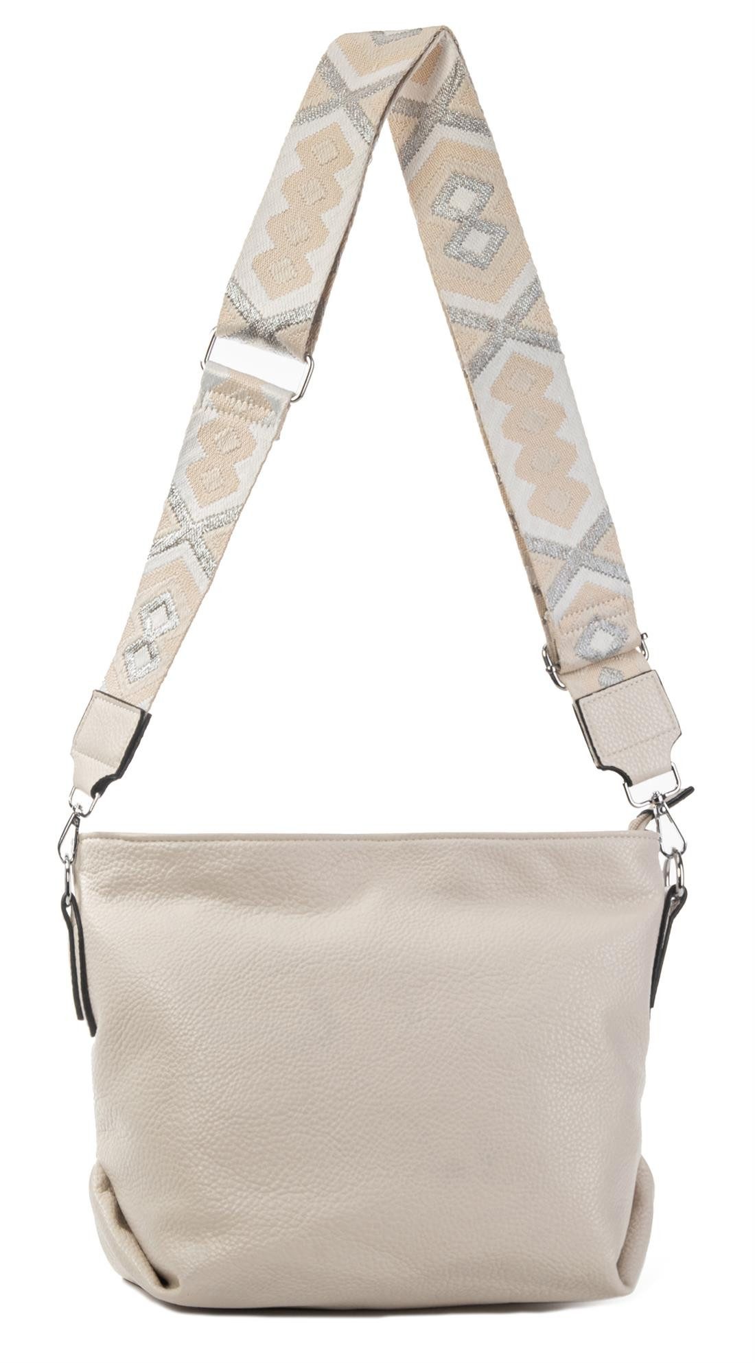 ITALYSHOP24 Schultertasche Damen Tasche Shopper Crossbody Gürteltasche, Handtasche, Umhängetasche, Hobo Bag