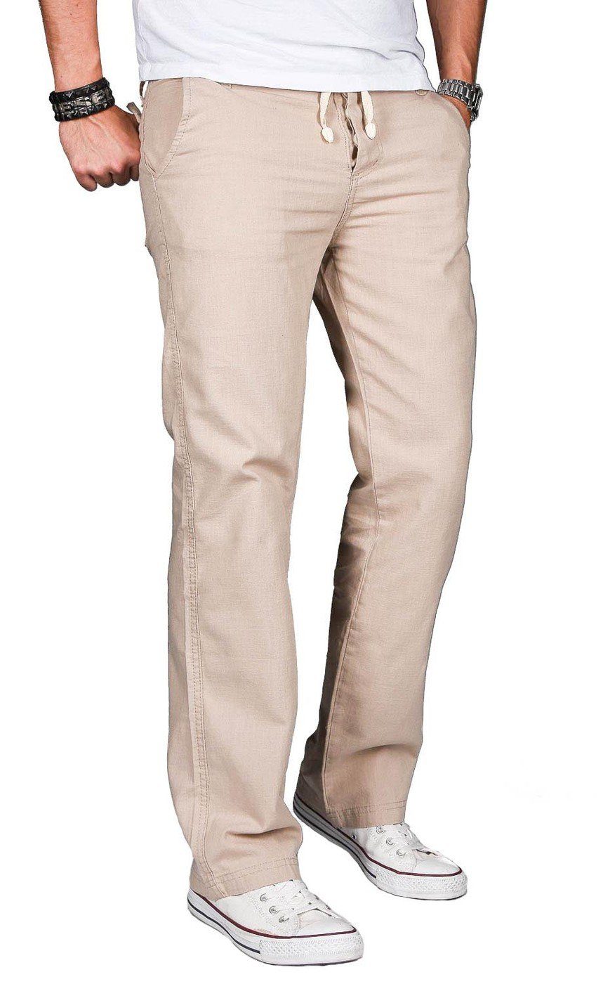 Alessandro Salvarini Stoffhose Herren Sommer, Leinen Optik AS034