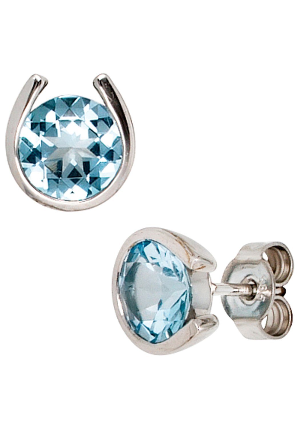 JOBO Paar Ohrstecker, 585 Weißgold mit ... JOBO Paar Ohrstecker, 585 Weißgold mit ...