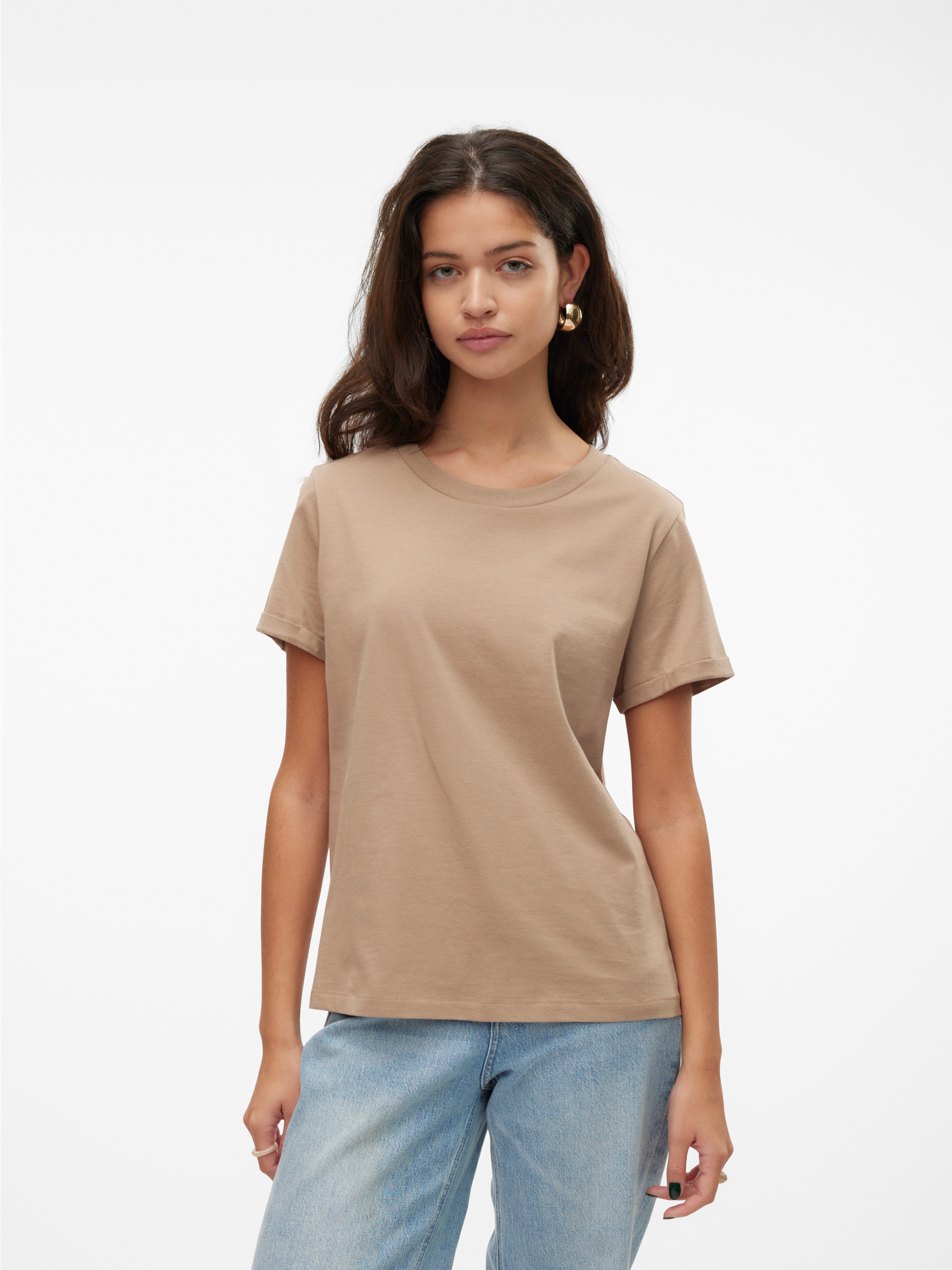 Vero Moda Kurzarmshirt VMPAULA S/S T-SHIRT NOOS Baumwolle, regular fit günstig online kaufen