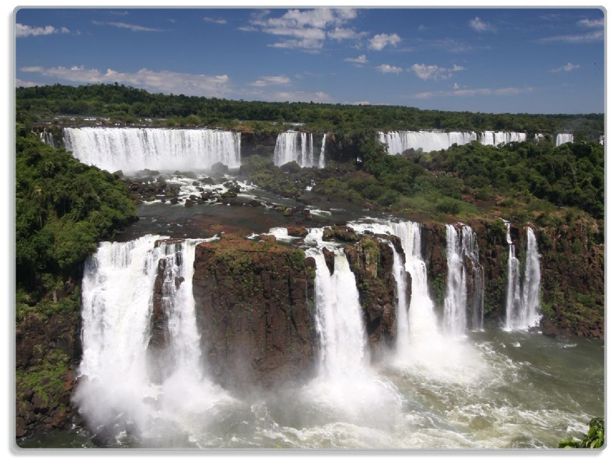 Wallario Schneidebrett Iguazu-Wasserfälle, ESG-Sicherheitsglas, (inkl. rutschfester Gummifüße 4mm, 1-St), 30x40cm