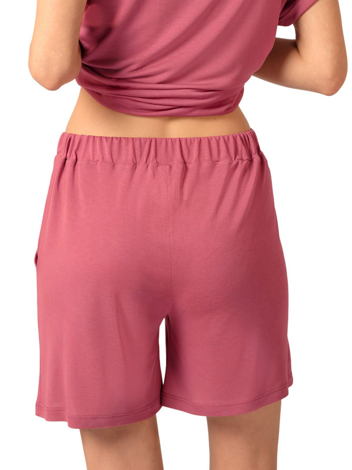 HUBER Homewearpants Damen Shorts Mid-Length hautnah Night Basic (Stück, 1-tlg) -