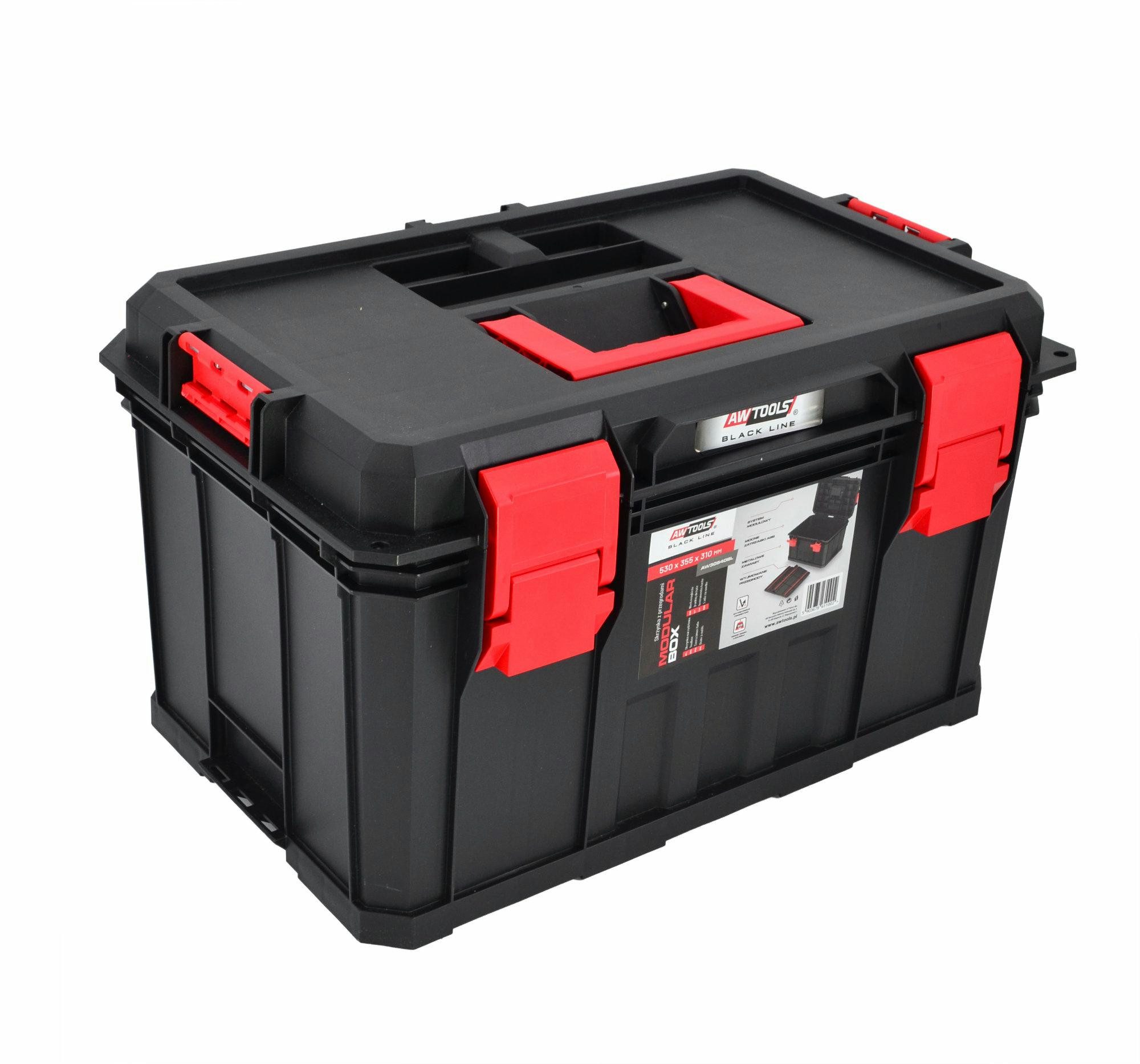 AWTOOLS Werkzeugeinsatz AWTOOLS Werkzeugkasten Modular Box mit Fächern 530x355x310 mm