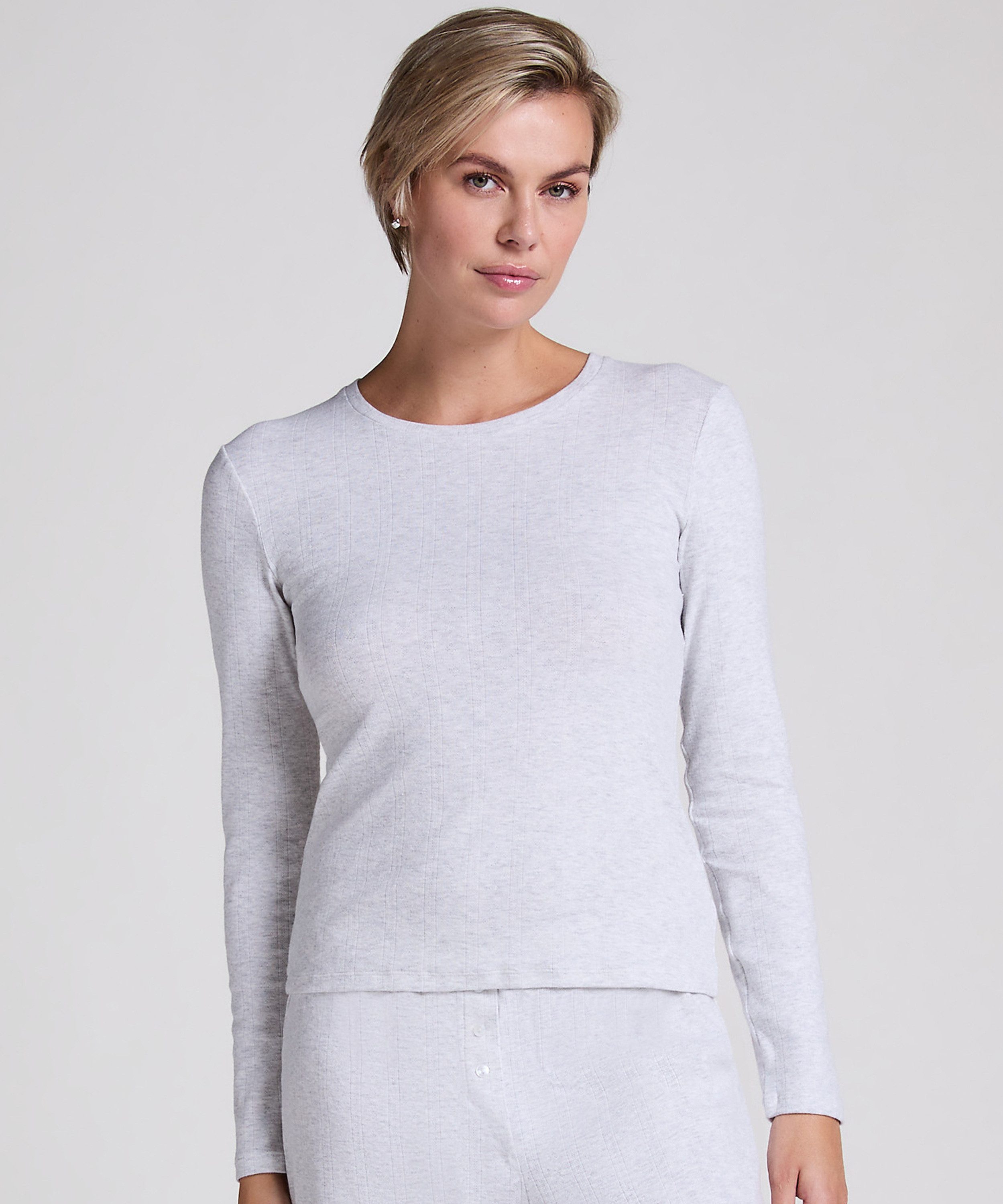 Hunkemöller Schlafanzug Pyjama-Oberteil Pointelle