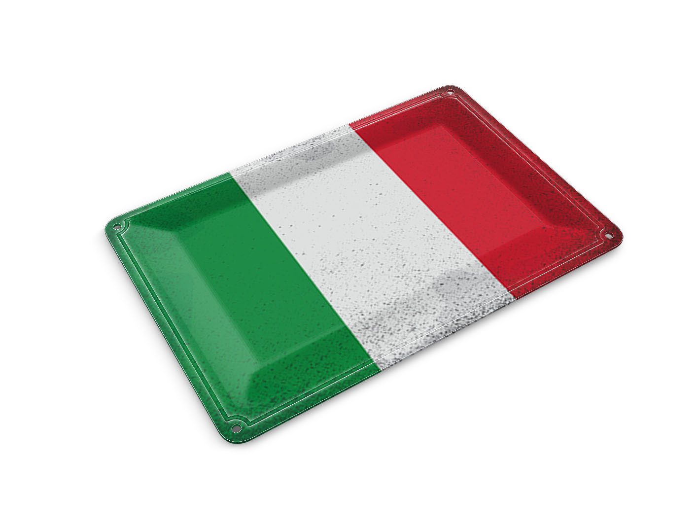 Femer GmbH Postkarte Flagge Italien 14x10 cm Flag of Italien Vintage, unfrankiert