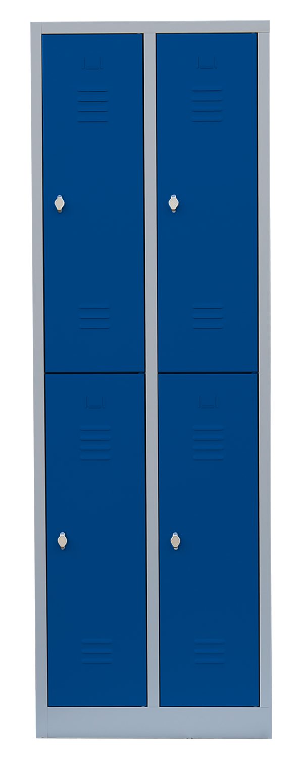 Steelboxx Spind Spind Fächerschrank Garderobenschrank - 4 Fächer mit Kleiderstange (1-St) Komplett verschweißt und montiert