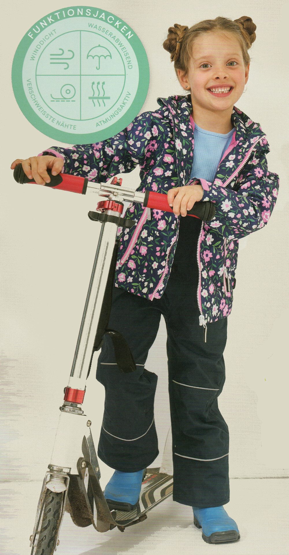 Outburst Funktionsjacke Outburst Mädchen Funktionsjacke Jacke Übergang Blumendruck marine