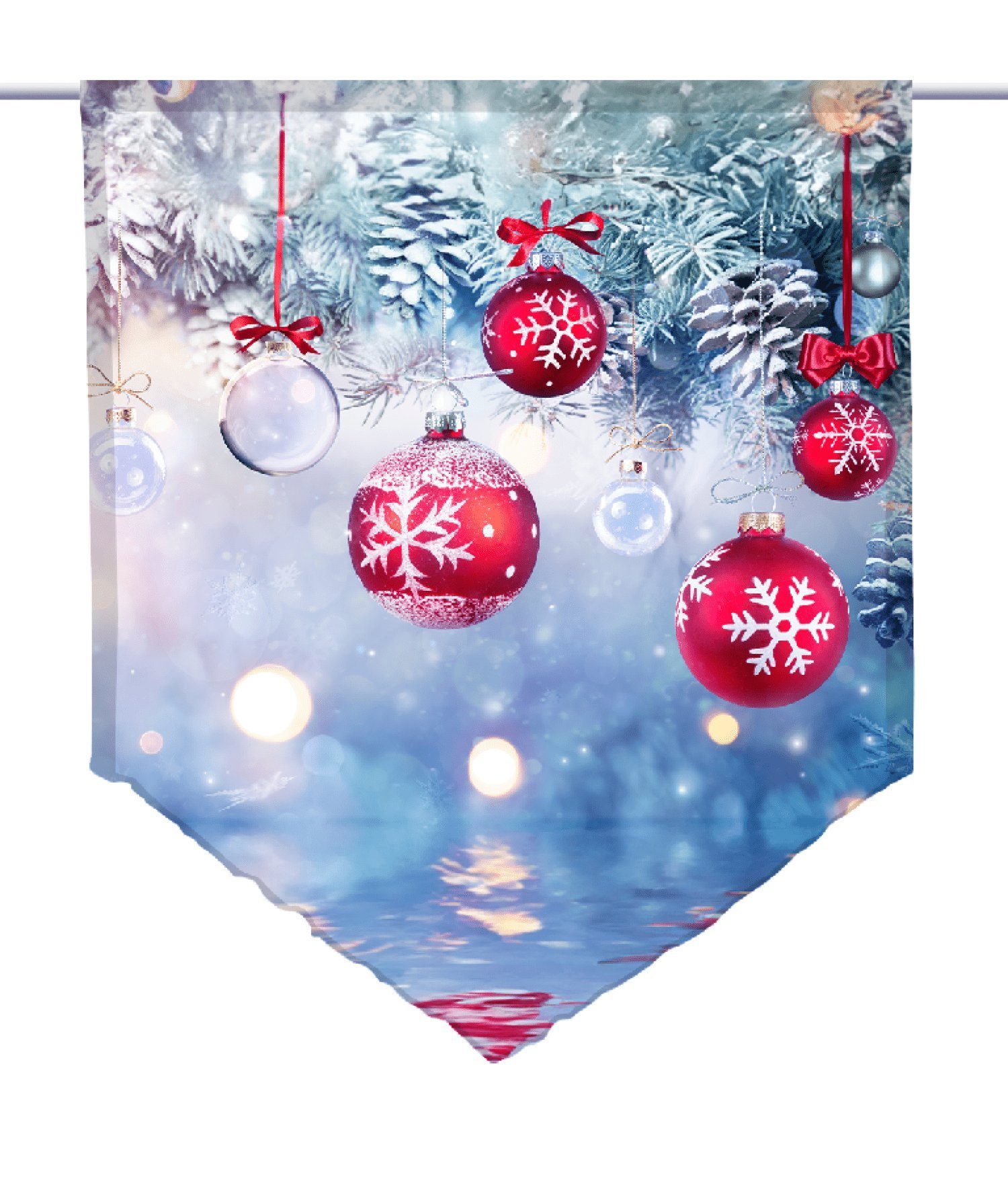 Scheibengardine Weihnachten in blau one - spitzer Scheibenhänger, gardinen-for-life
