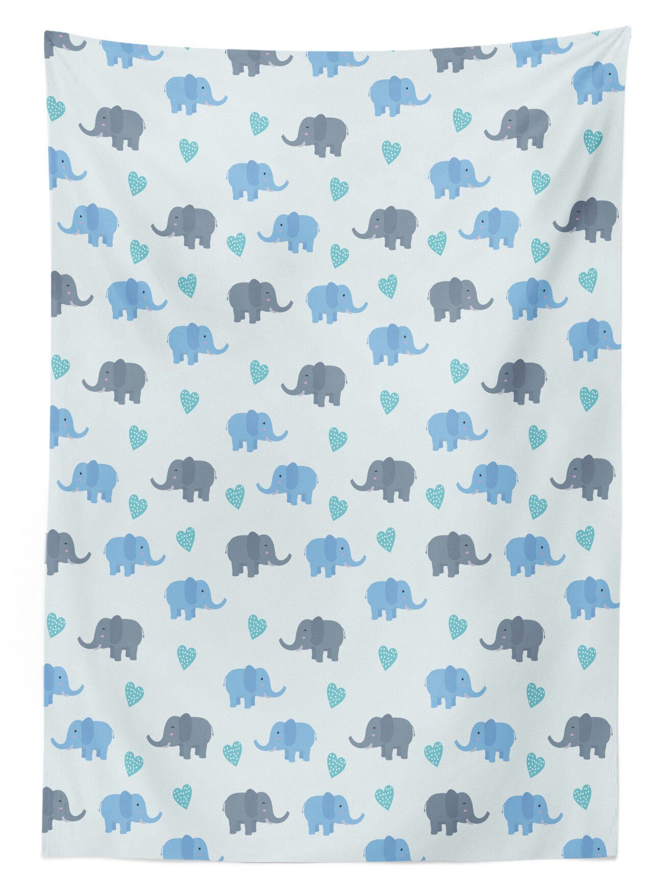 punktierte Abakuhaus den Farbfest Tischdecke Herzen Große Elefant geeignet Bereich Waschbar Klare Für Außen Tiere Farben,